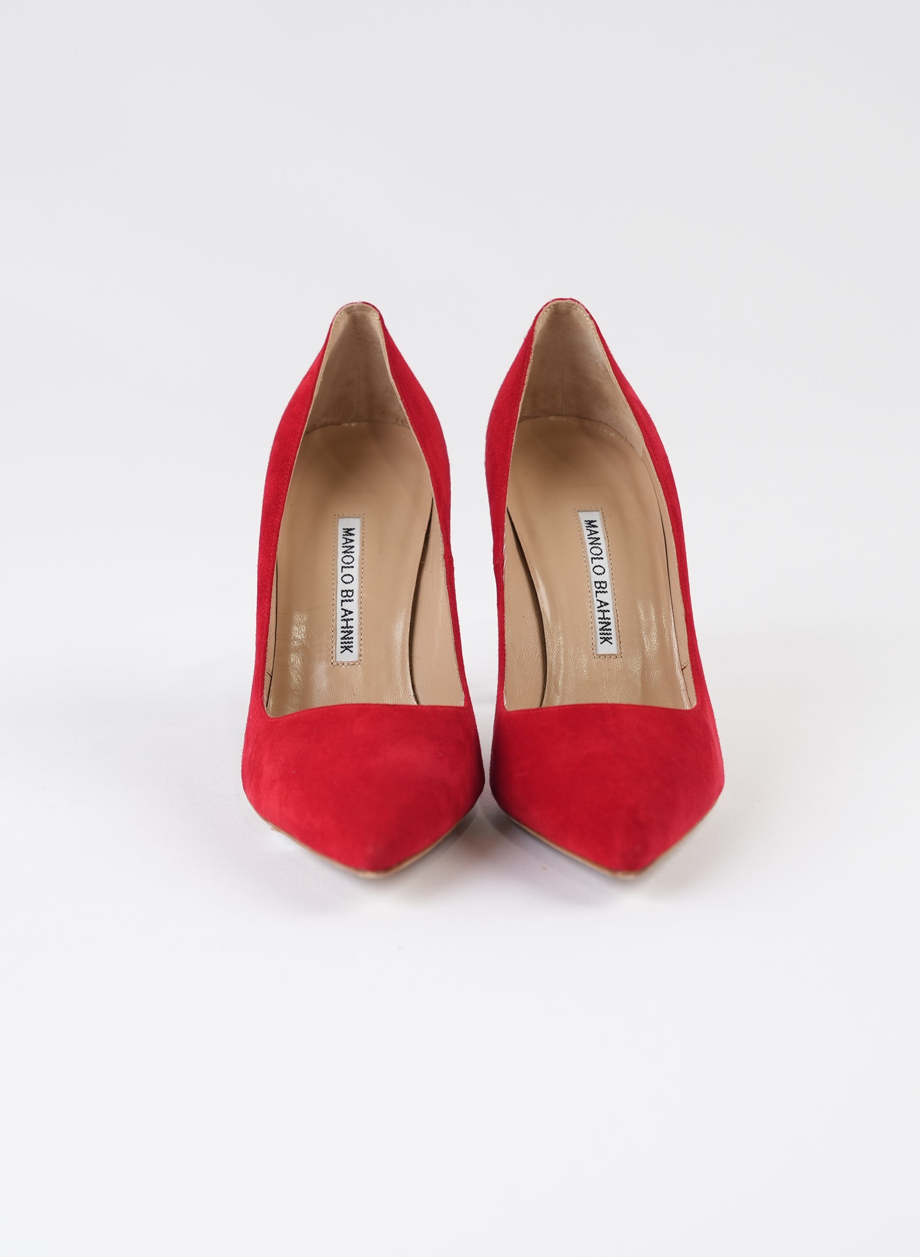 Manolo Blahnik Red Suede BB Pumps