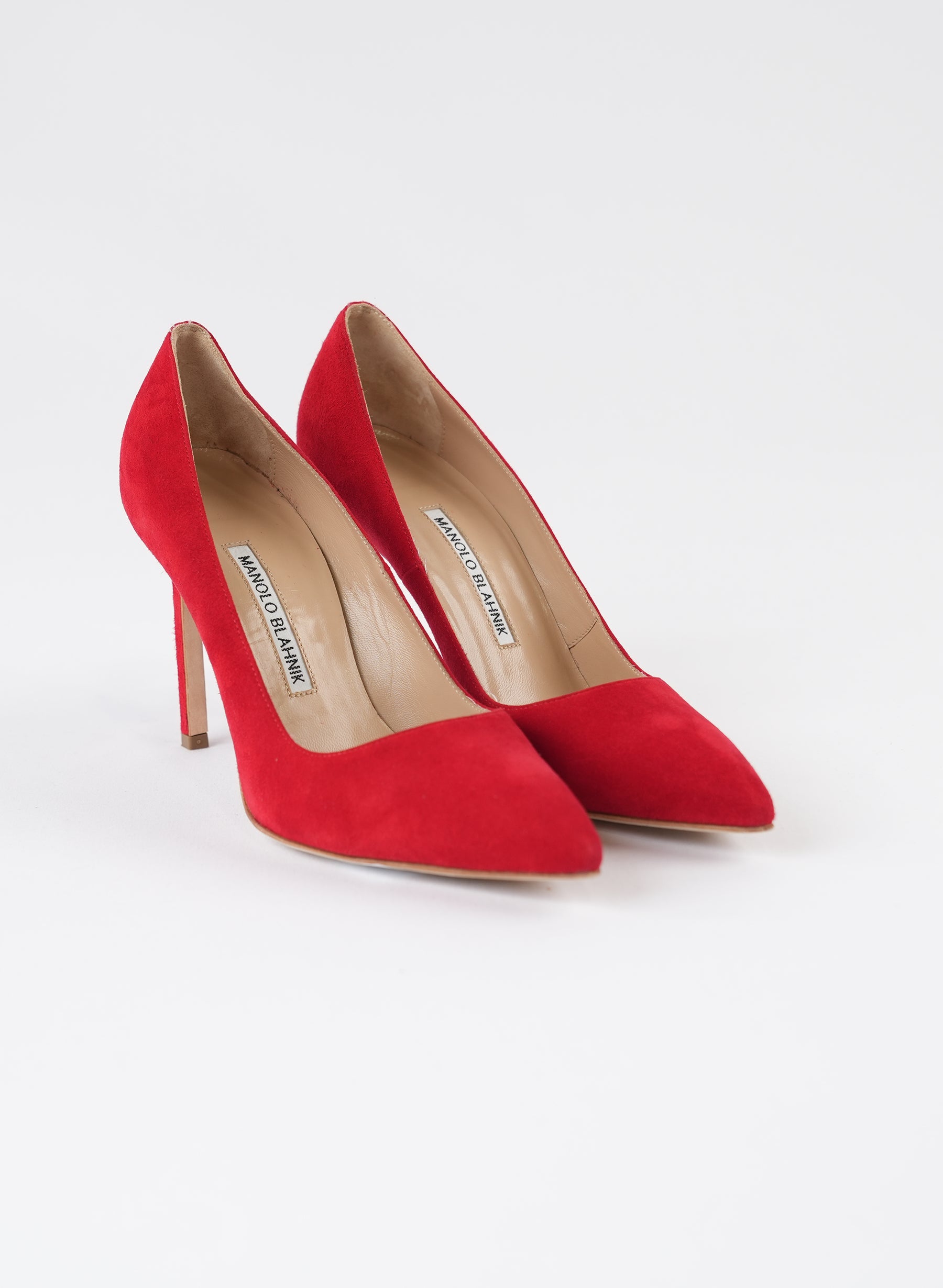 Manolo Blahnik Red Suede BB Pumps