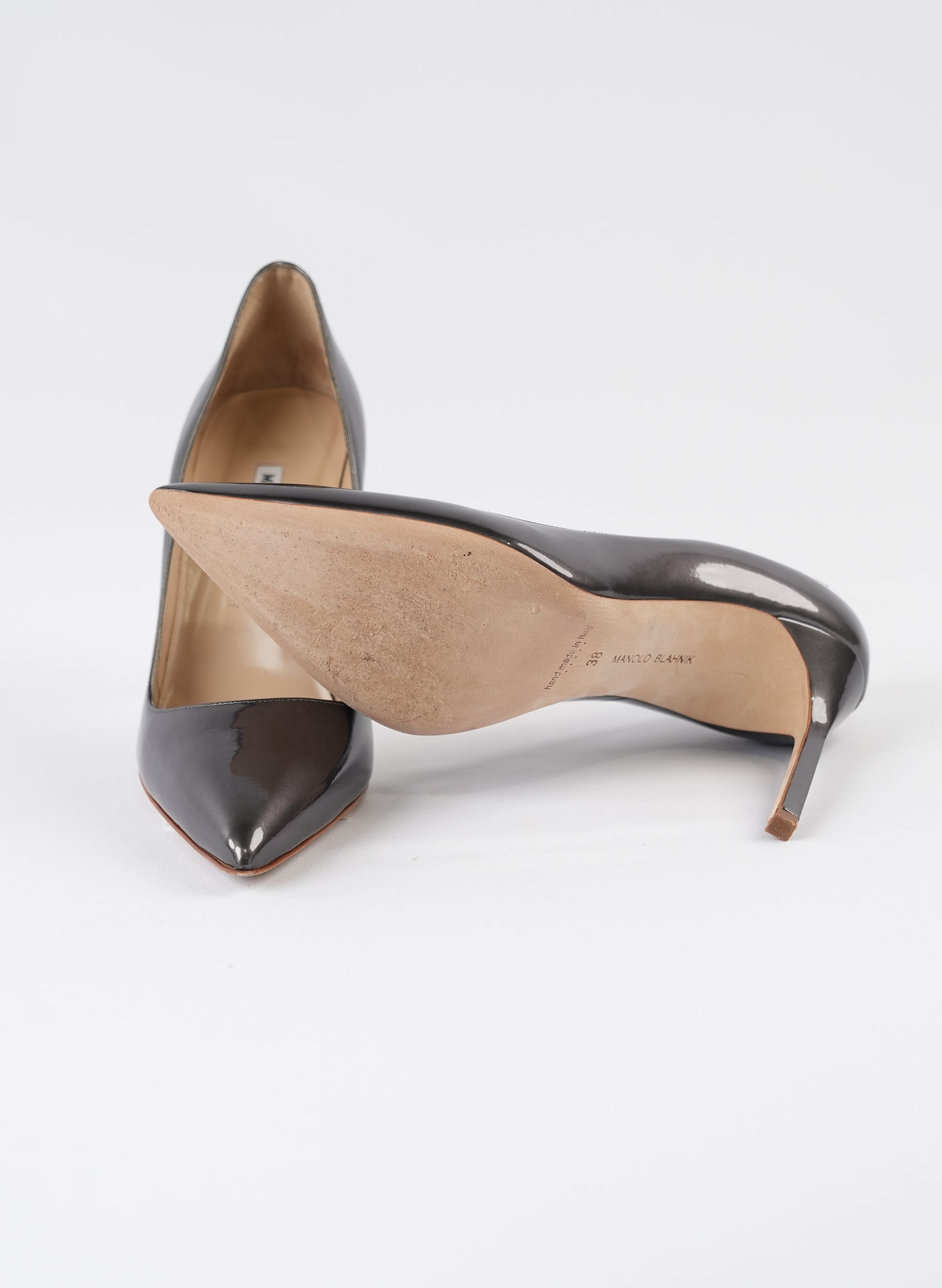 Escarpins Manolo Blahnik BB en cuir verni noir