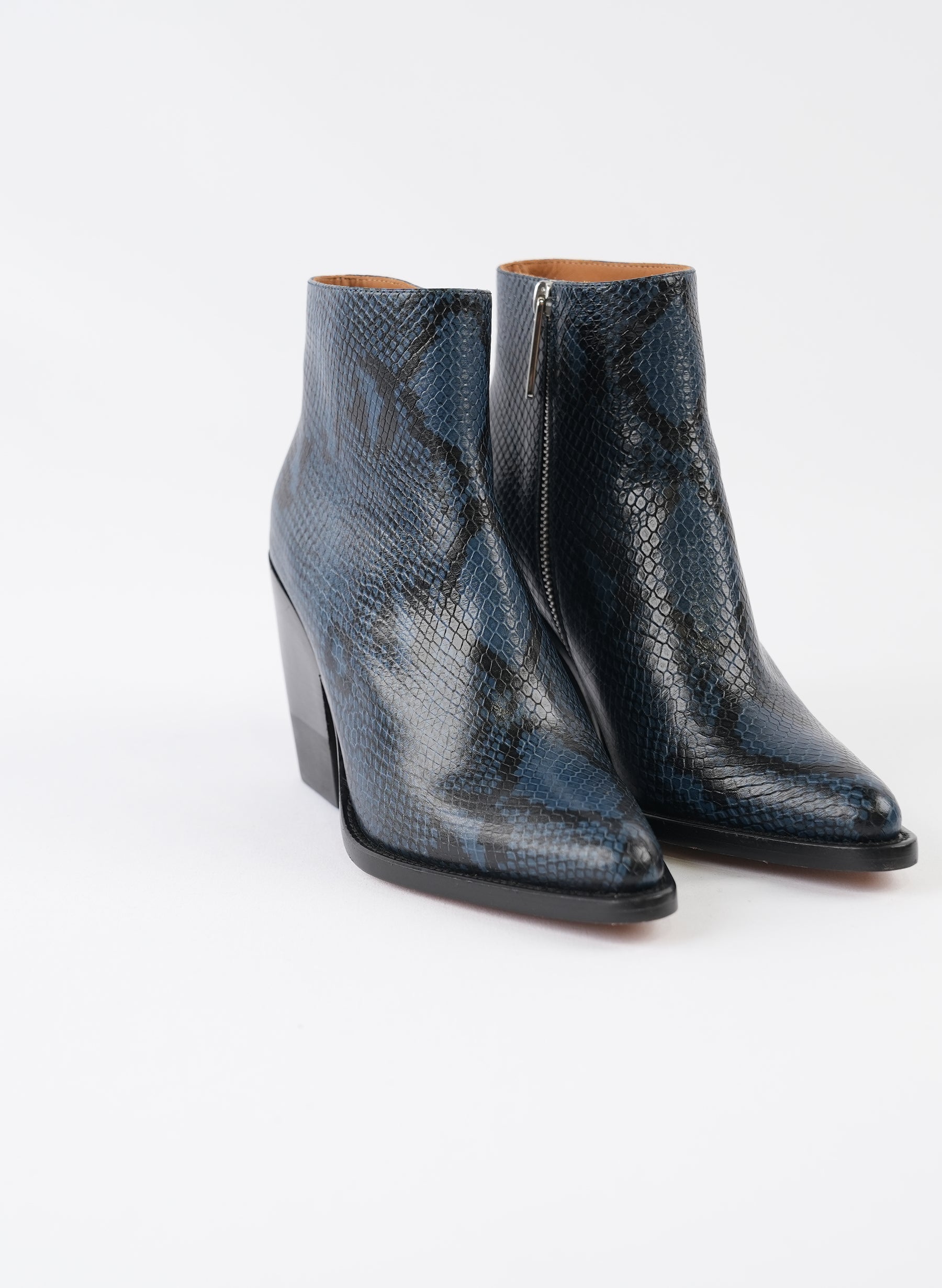 Bottines Chloé bleues Rylee à motif embossé