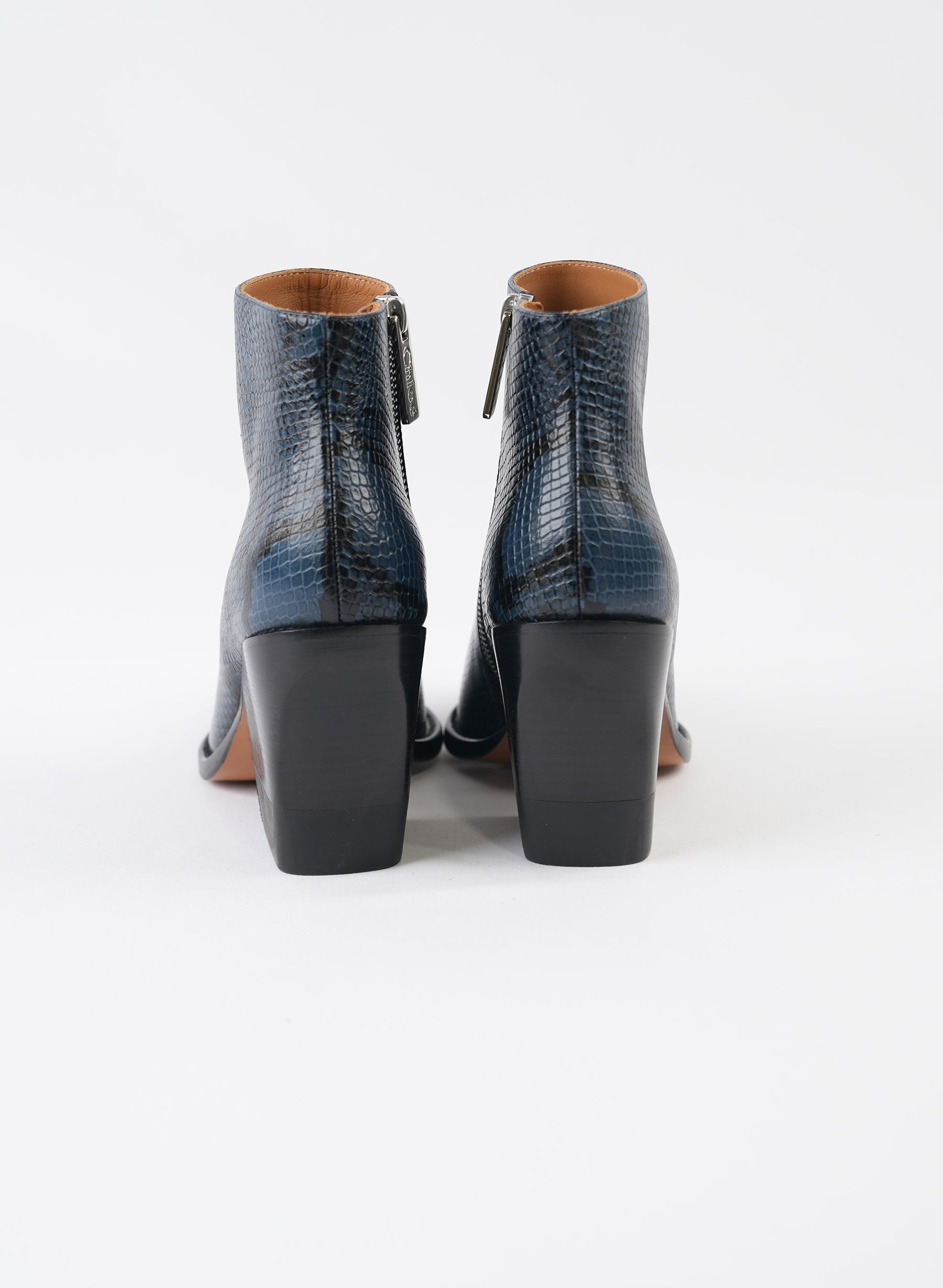 Bottines Chloé bleues Rylee à motif embossé