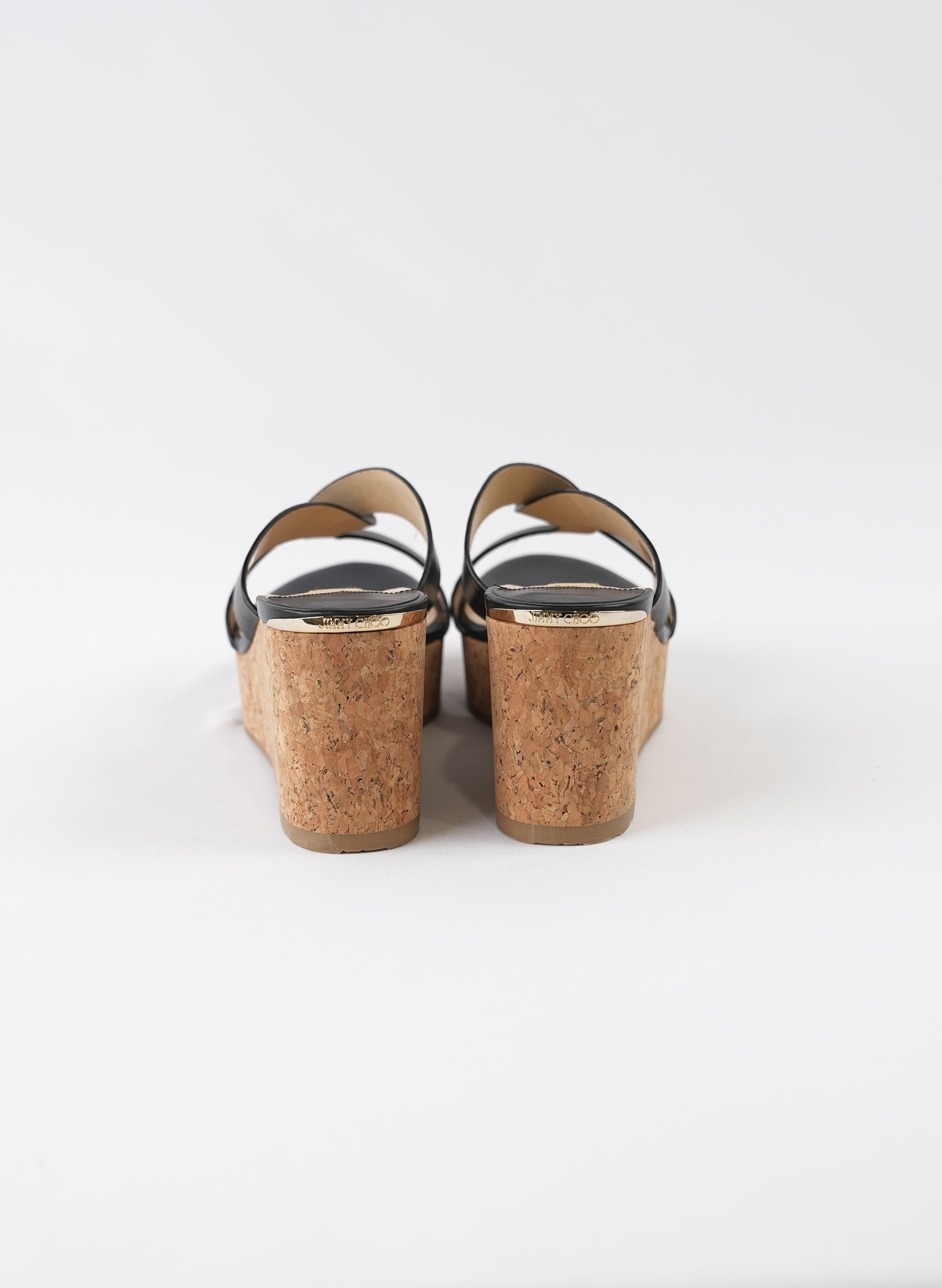 Jimmy Choo Atia Leather Wedge Sandals