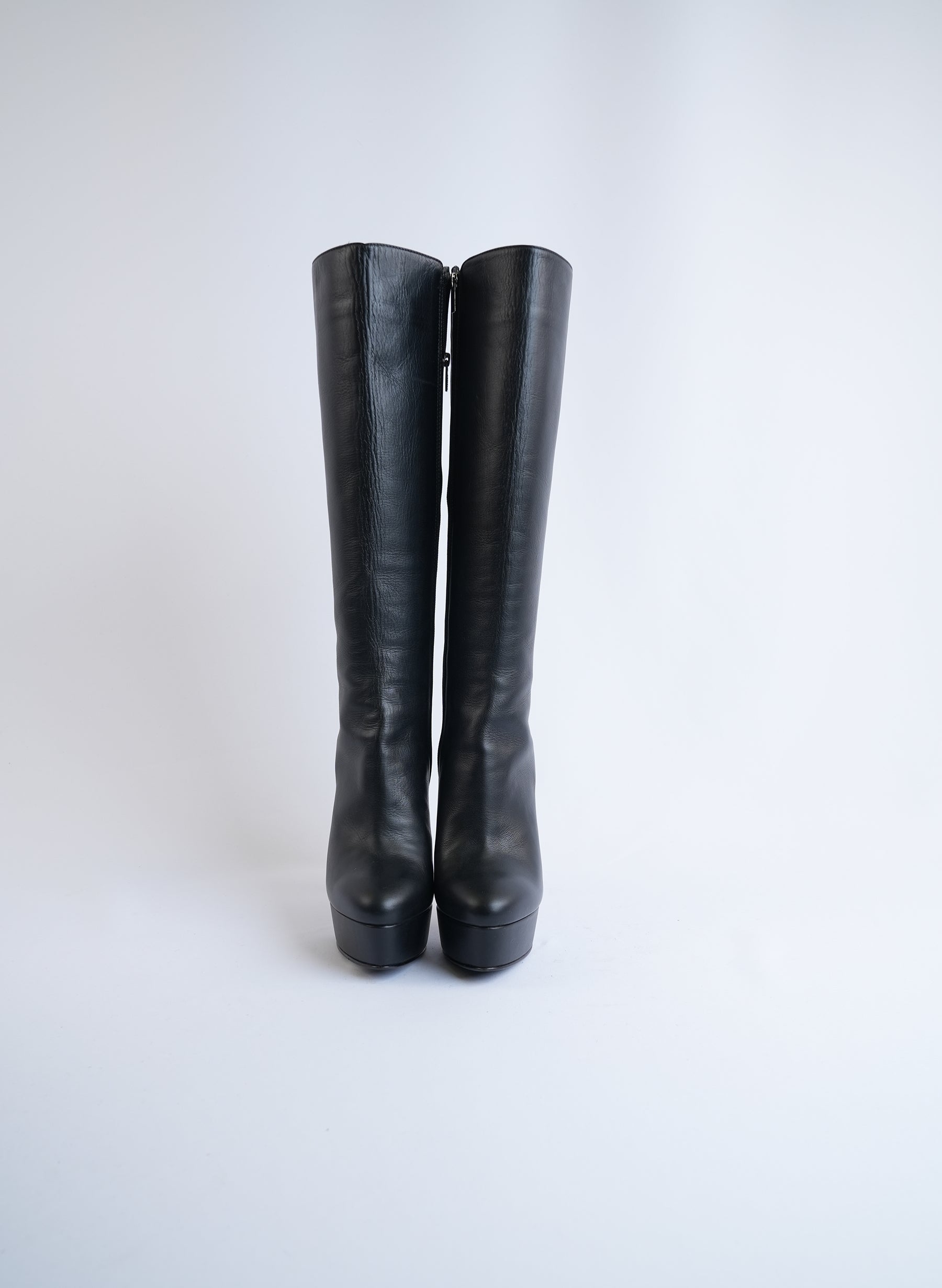 Bottes Casadei en cuir noir