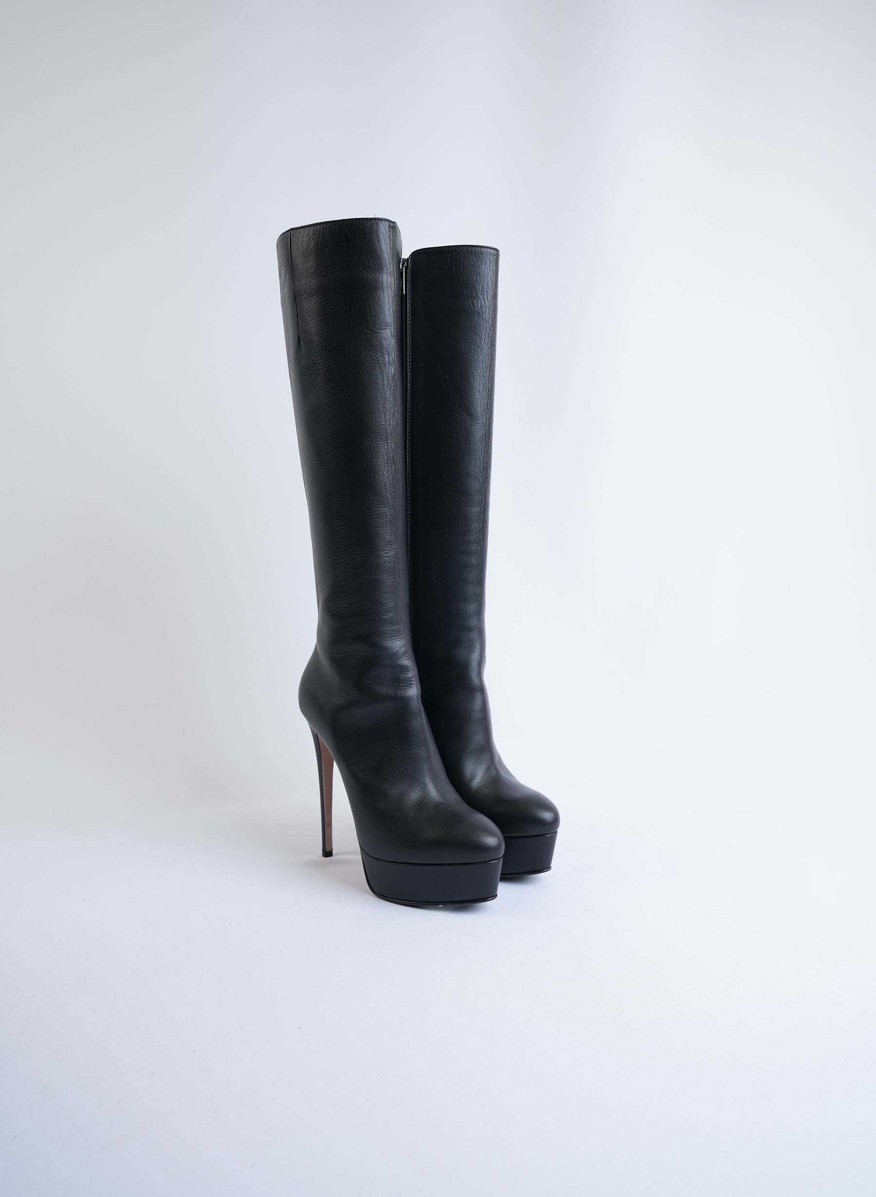 Bottes Casadei en cuir noir