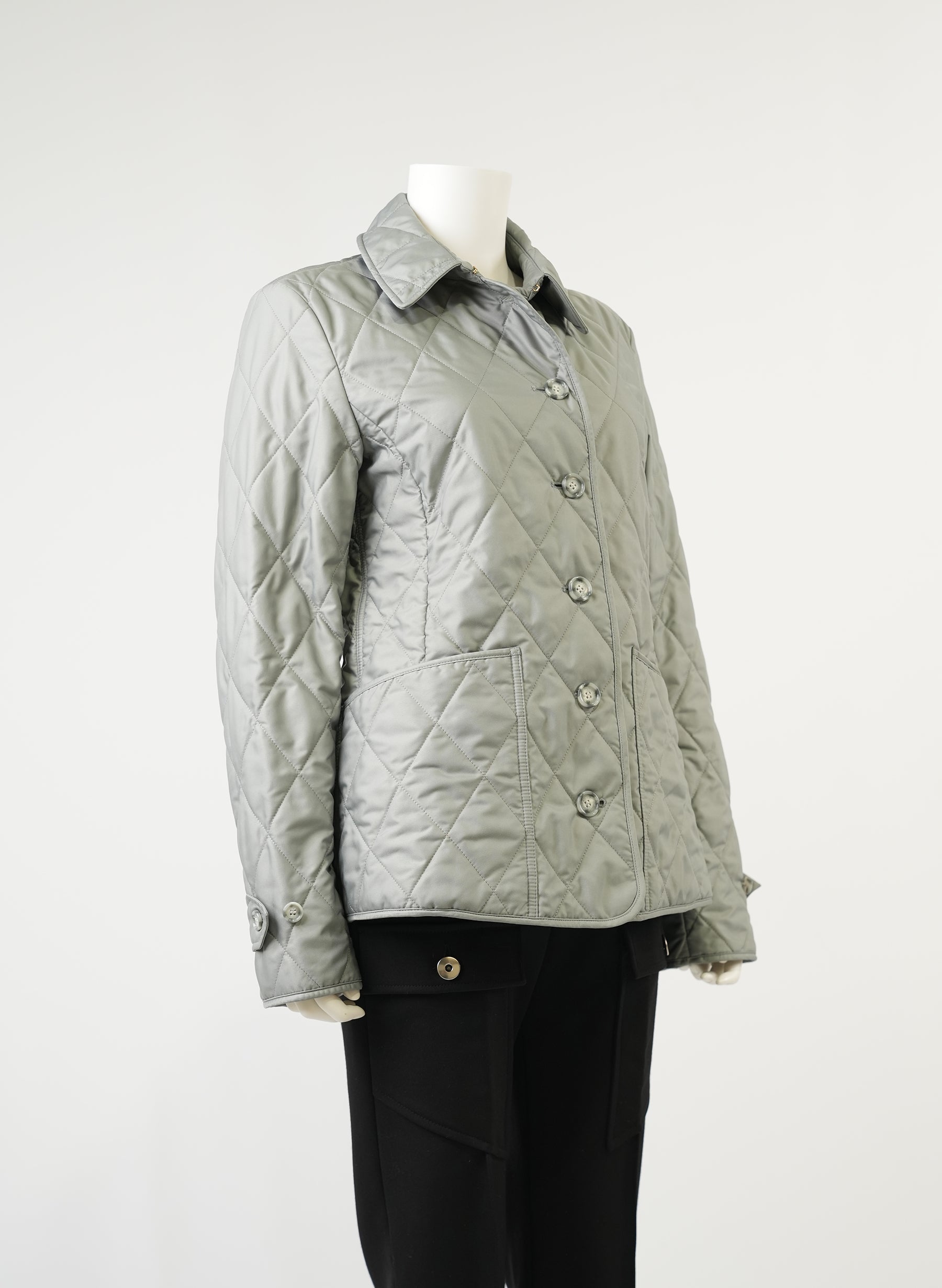 Burberry Grey Diamond Quilted Thermoregulated Jacket
