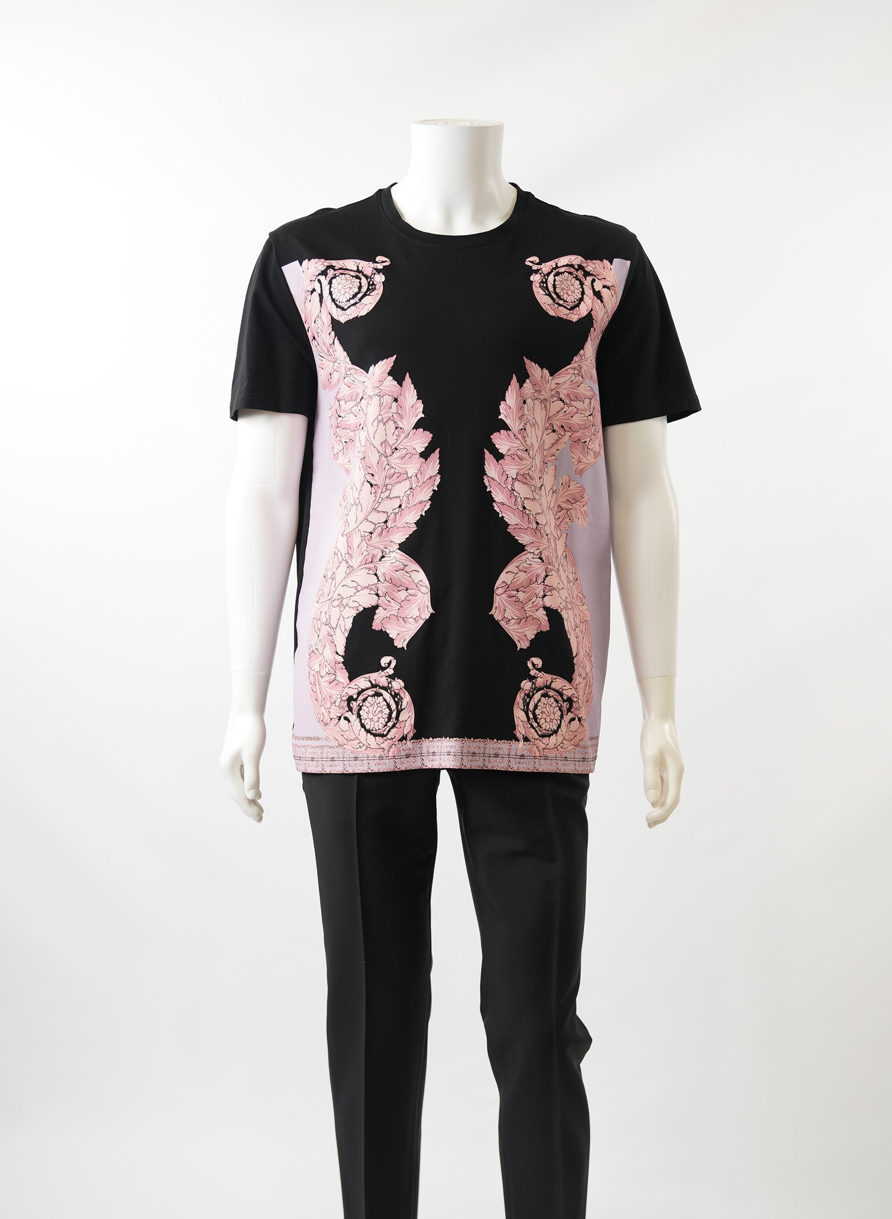 T-shirt Versace rose à imprimé baroque