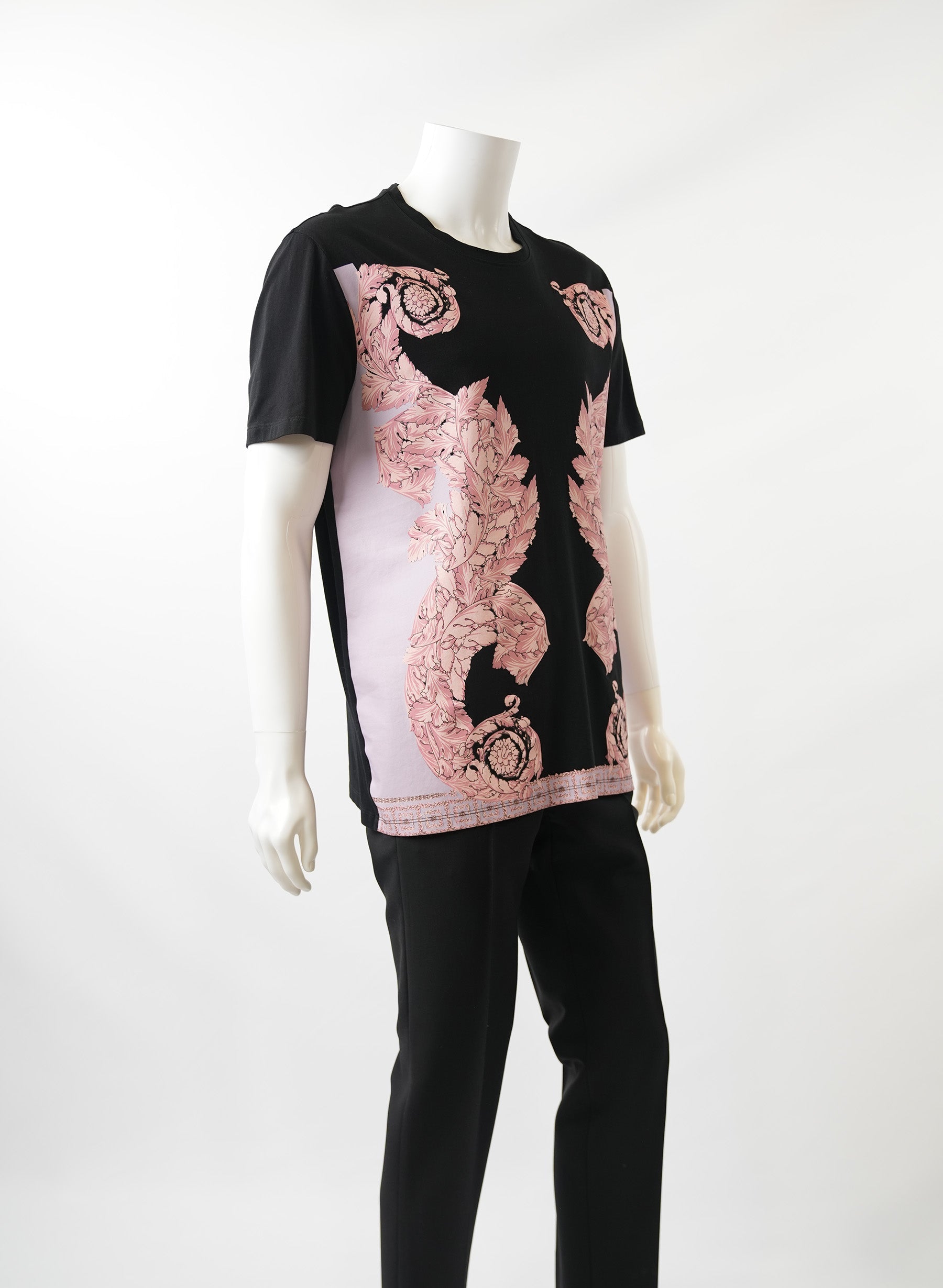 T-shirt Versace rose à imprimé baroque