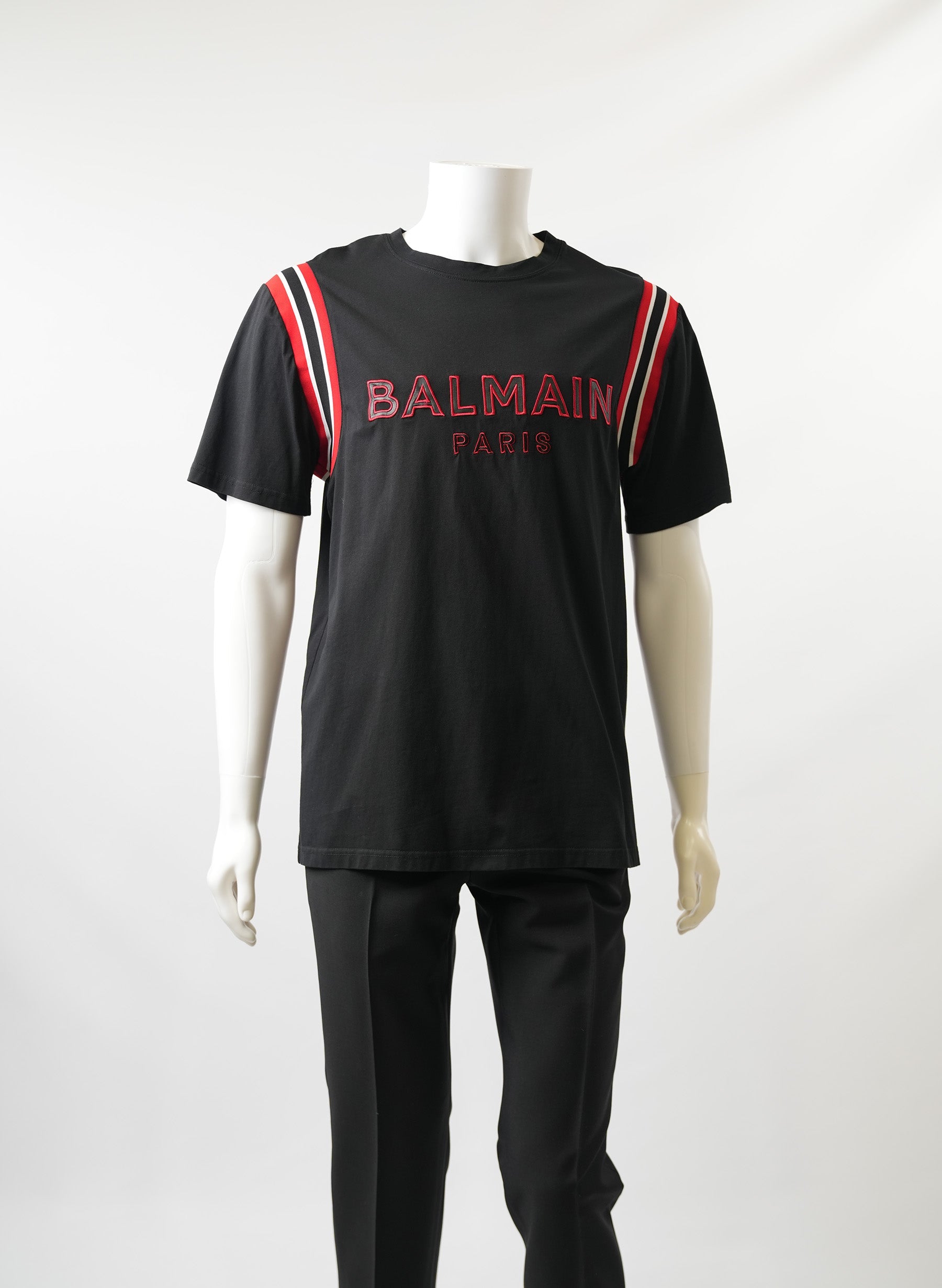 T-shirt noir imprimé logo Balmain