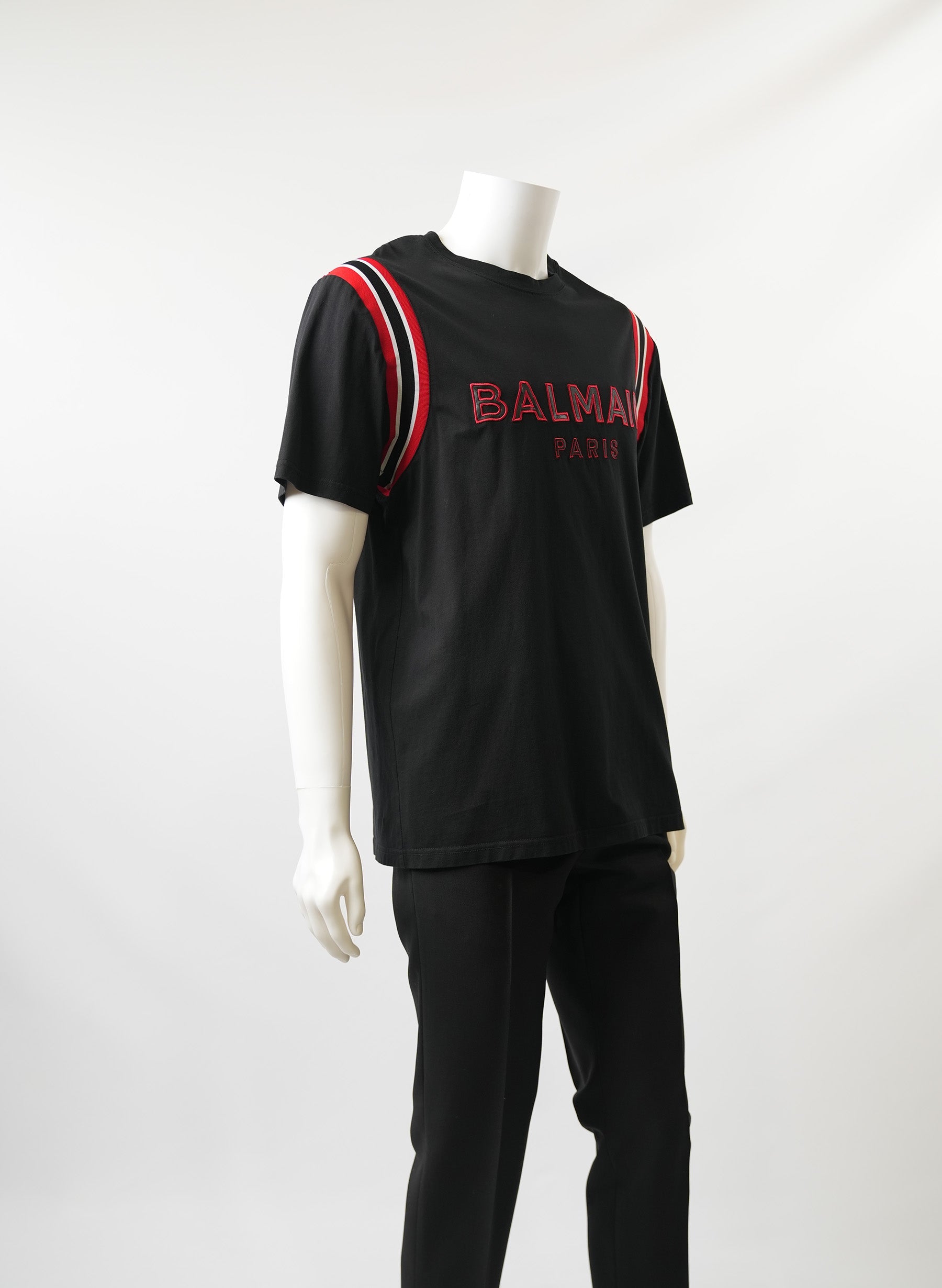 T-shirt noir imprimé logo Balmain