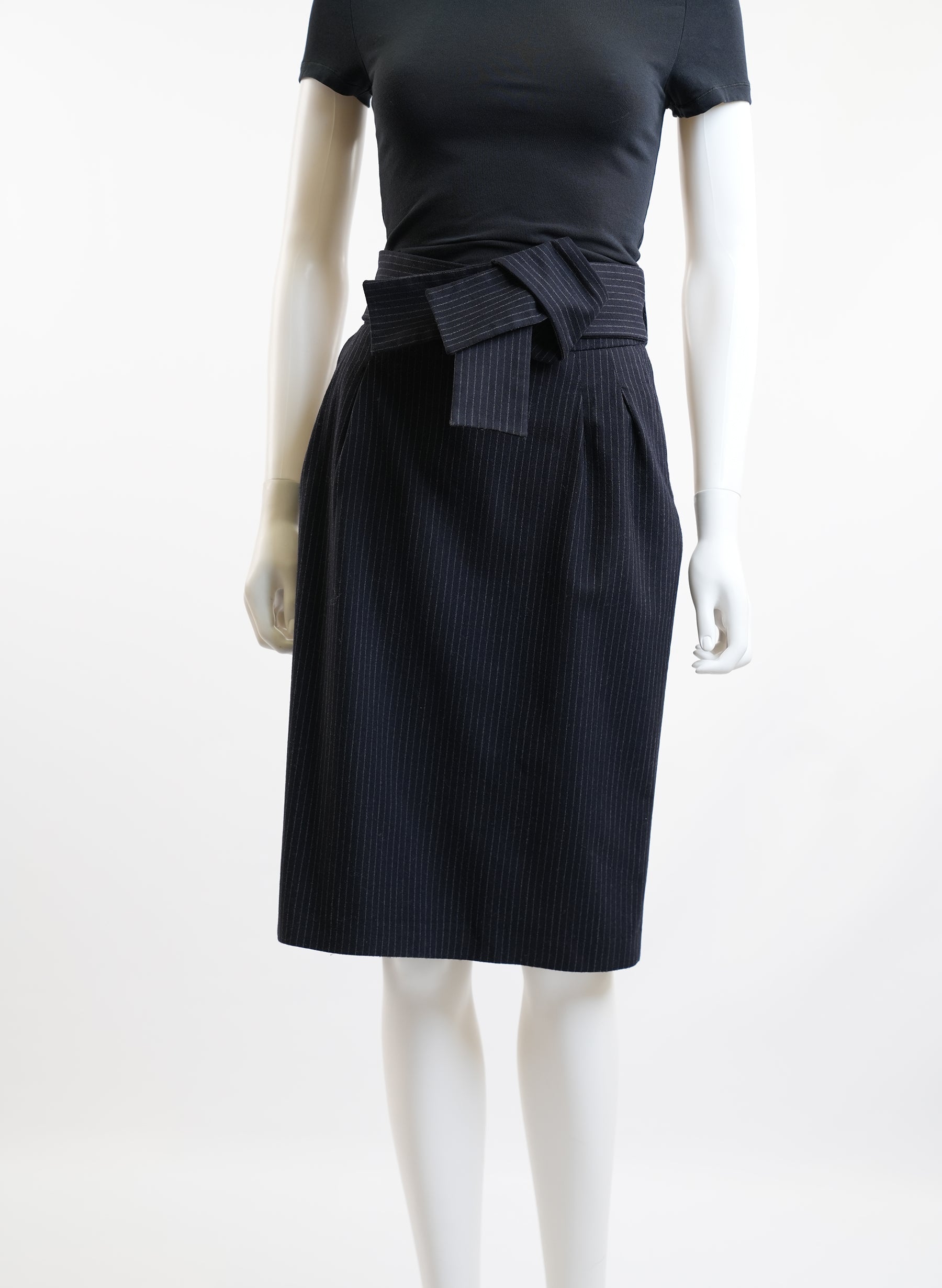 Red Valentino Bow Belt Wool Skirt
