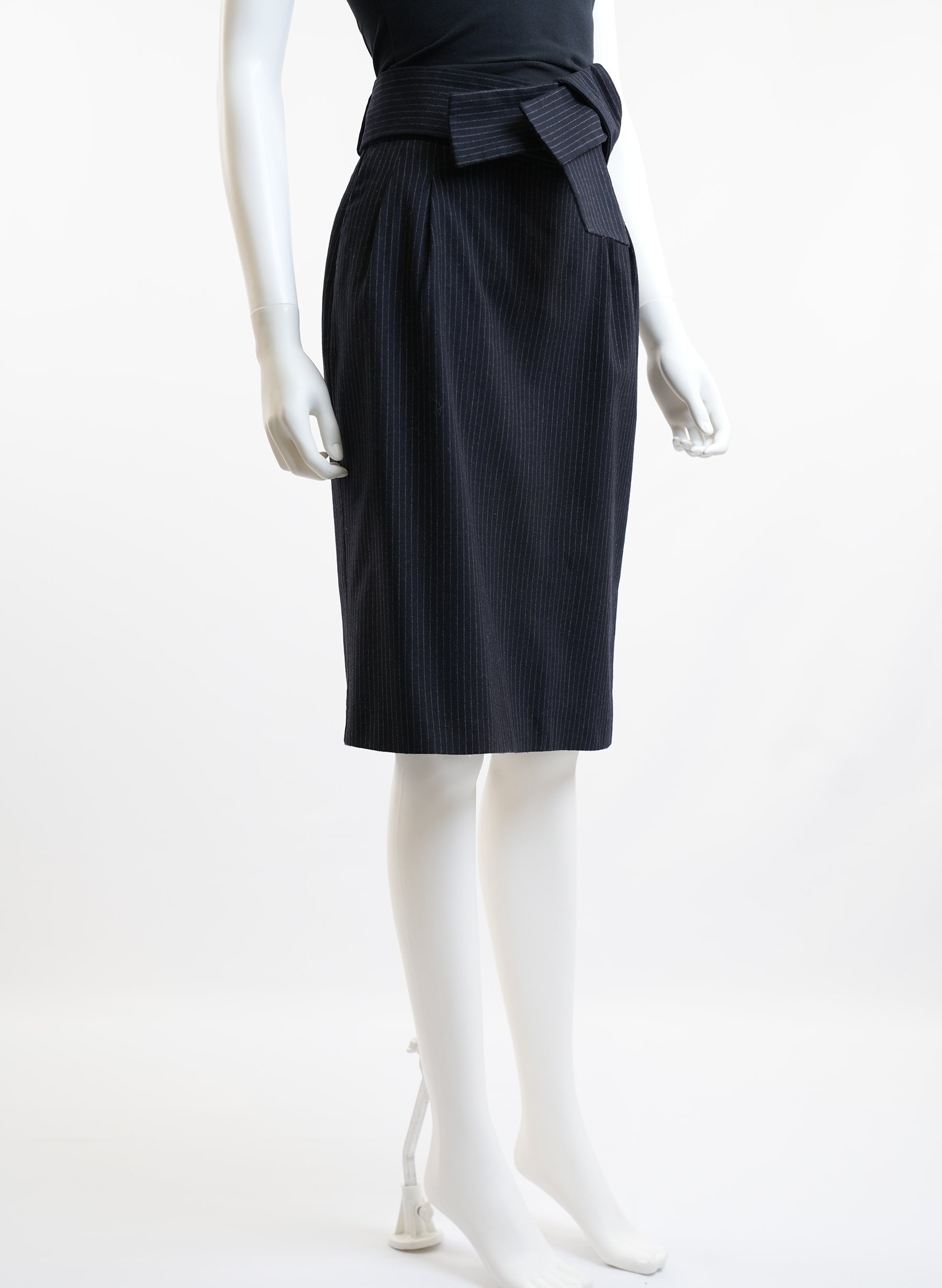 Red Valentino Bow Belt Wool Skirt