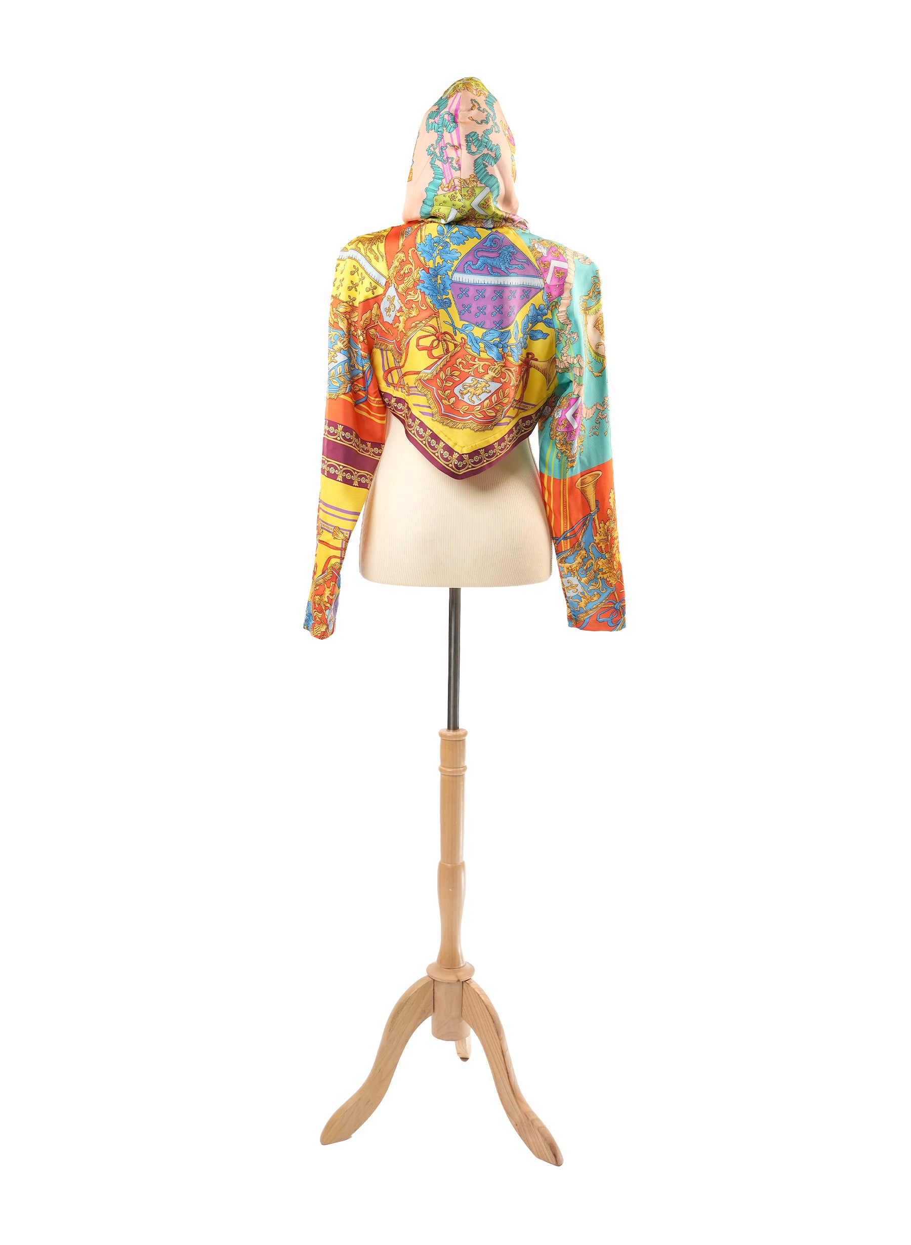 Sweat à capuche court Versace Royal Rebellion en sergé de soie