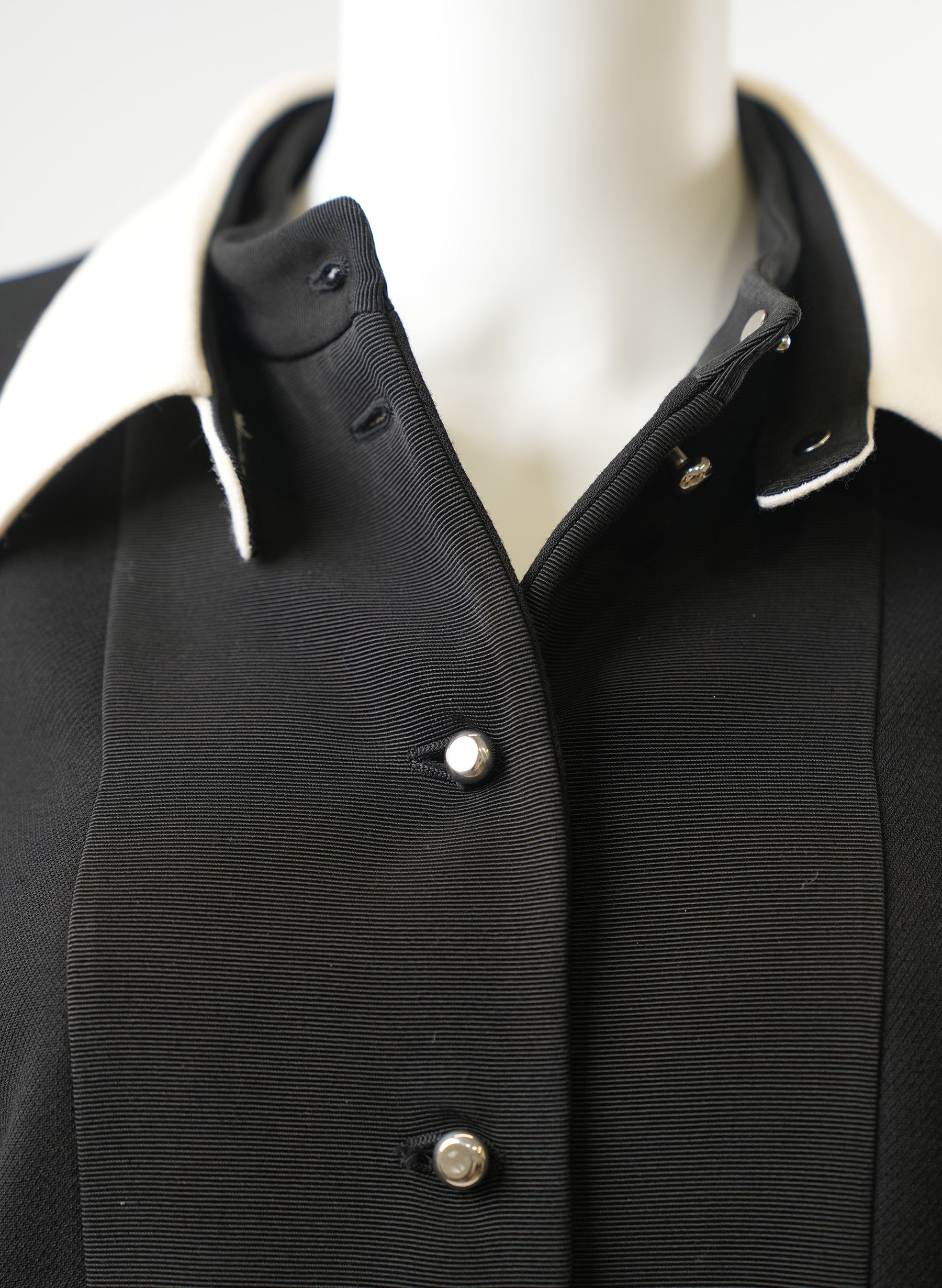 Prada Contarsting Collar Black Coat