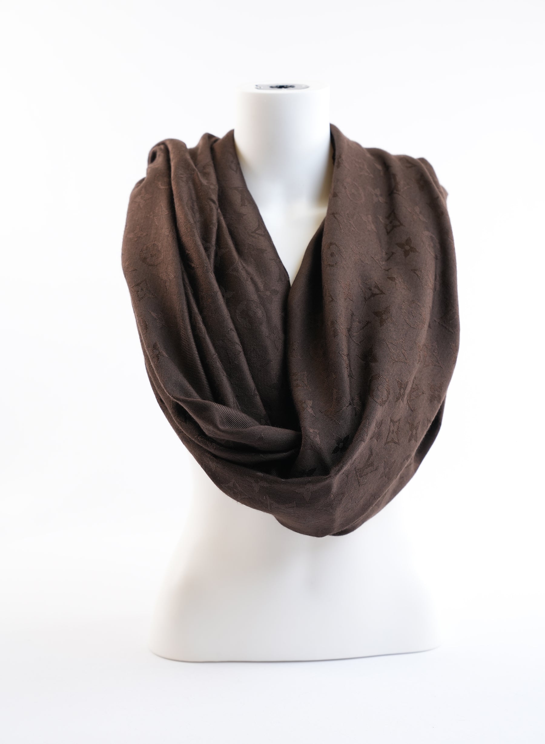 Écharpe Louis Vuitton Classic marron à monogramme