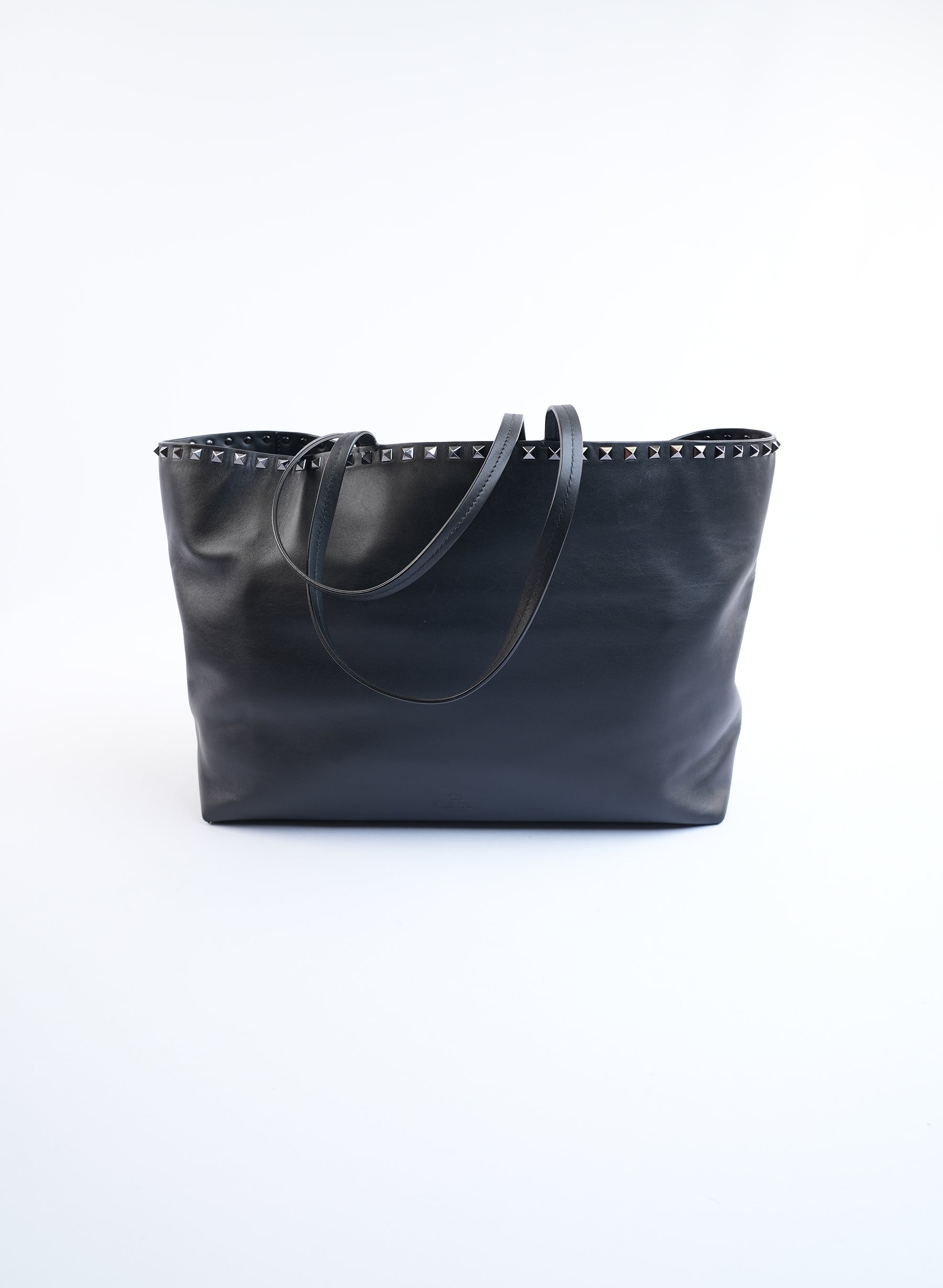 Valentino Undercover Rose Print Calfskin Rockstud Tote Bag