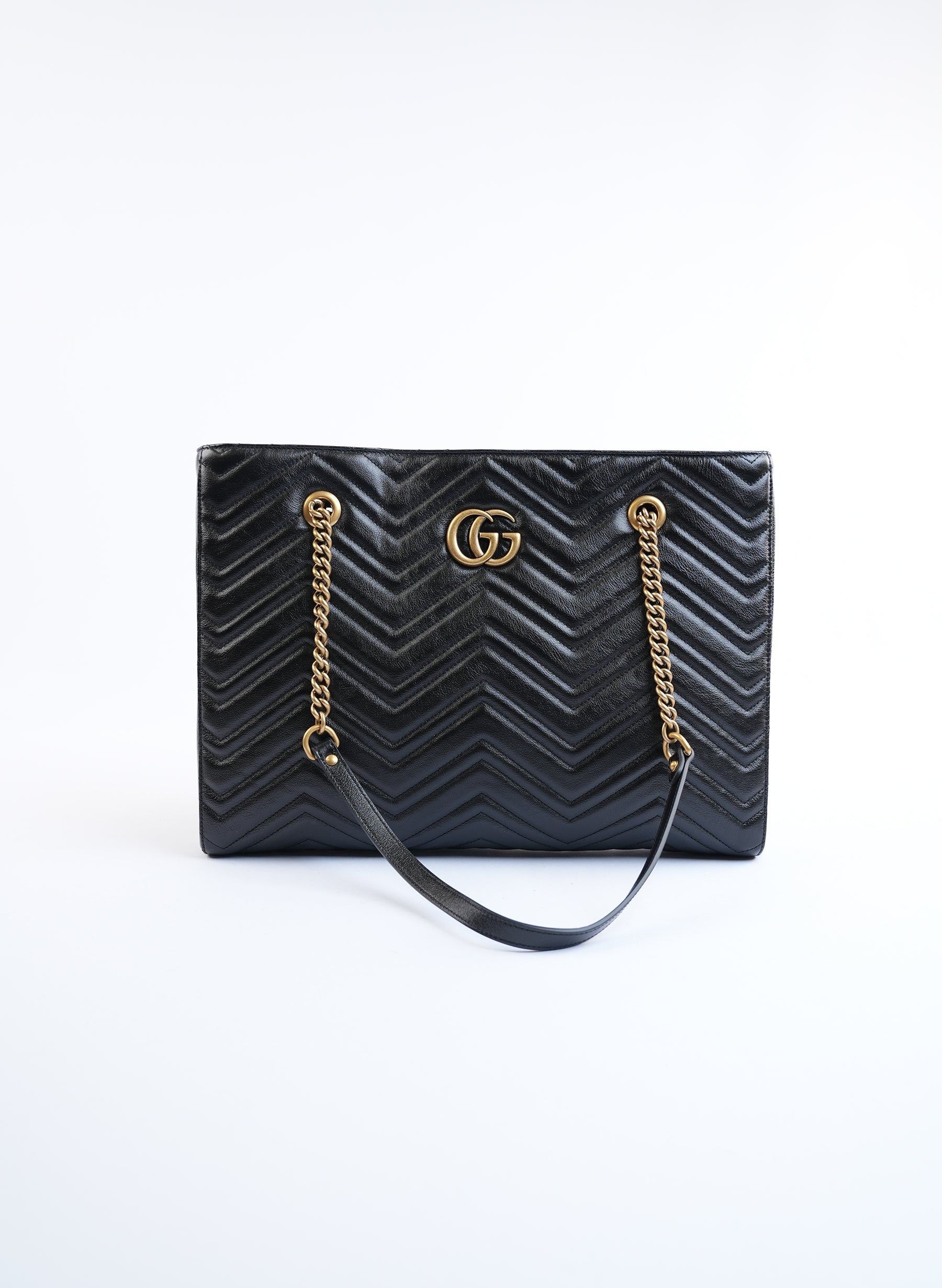 Sac cabas Gucci Mormont noir GG grand format
