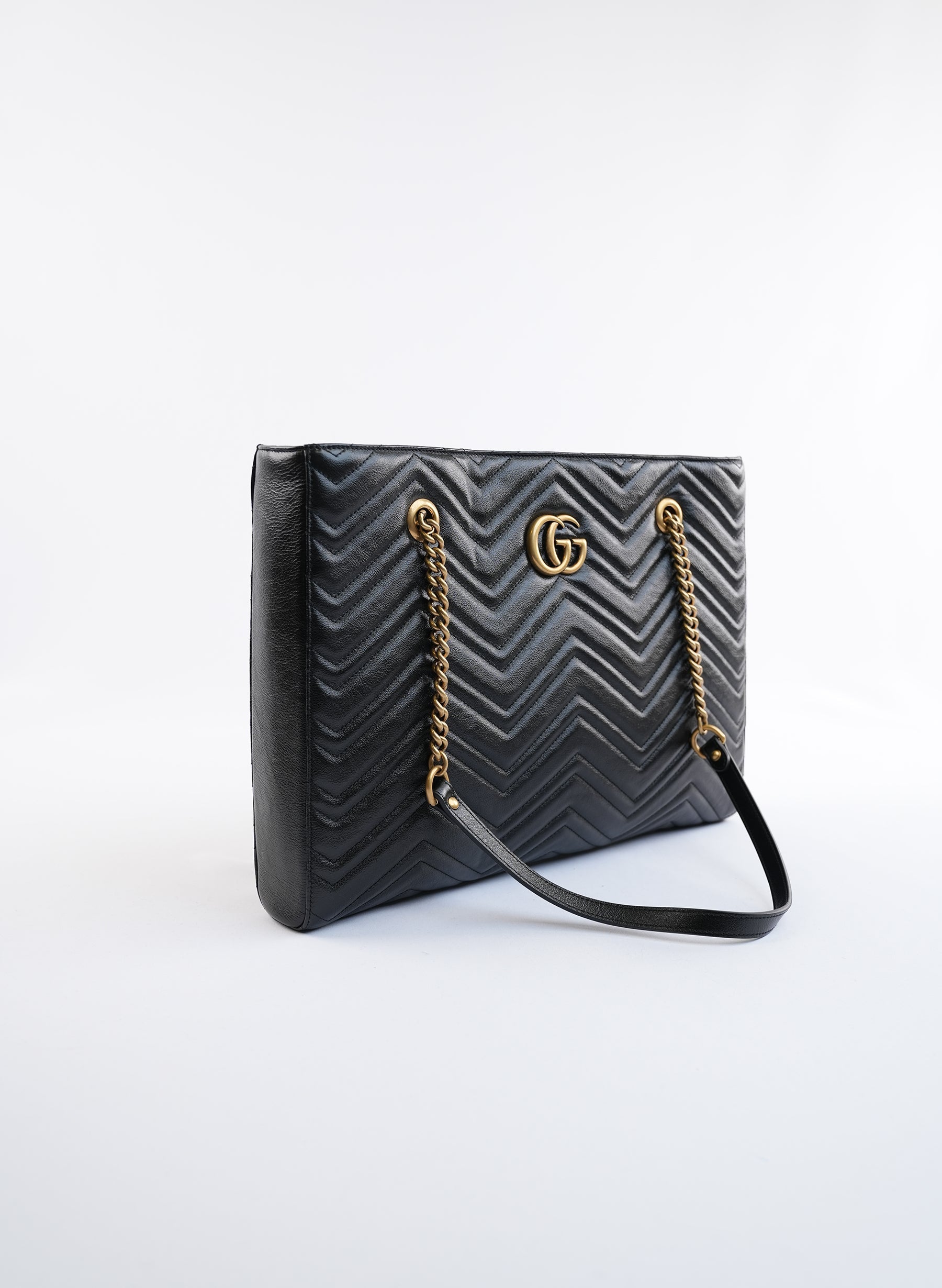 Sac cabas Gucci Mormont noir GG grand format