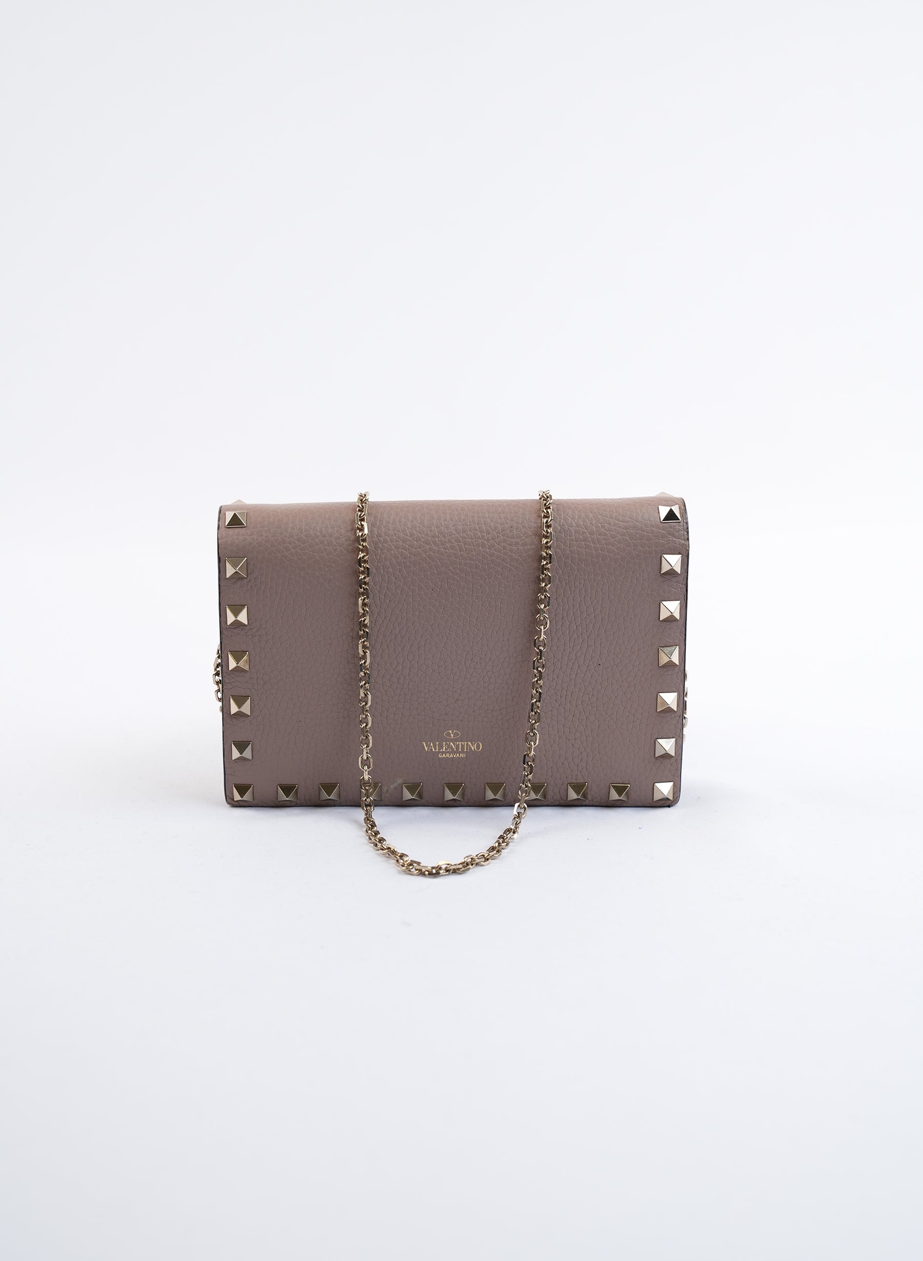 Portefeuille Valentino Rockstud Envelope avec chaîne