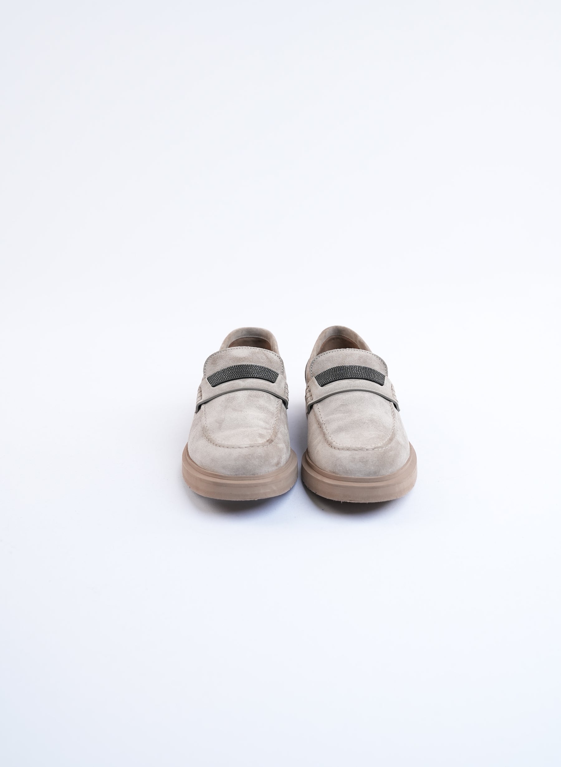 Brunello Cucinelli Mocassins Marron En Daim