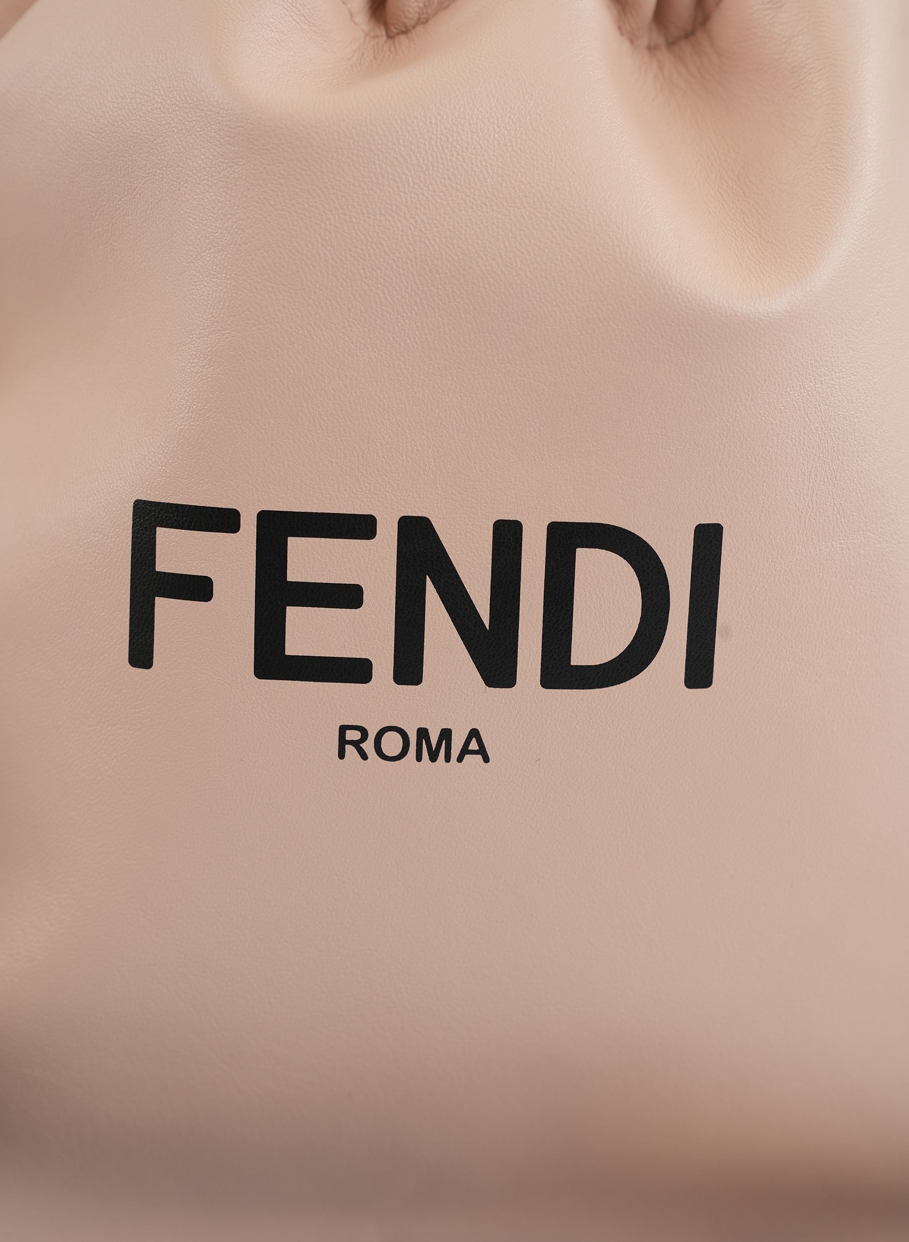 Fendi Soft Nappa Logo Drawstring Pouch Bag