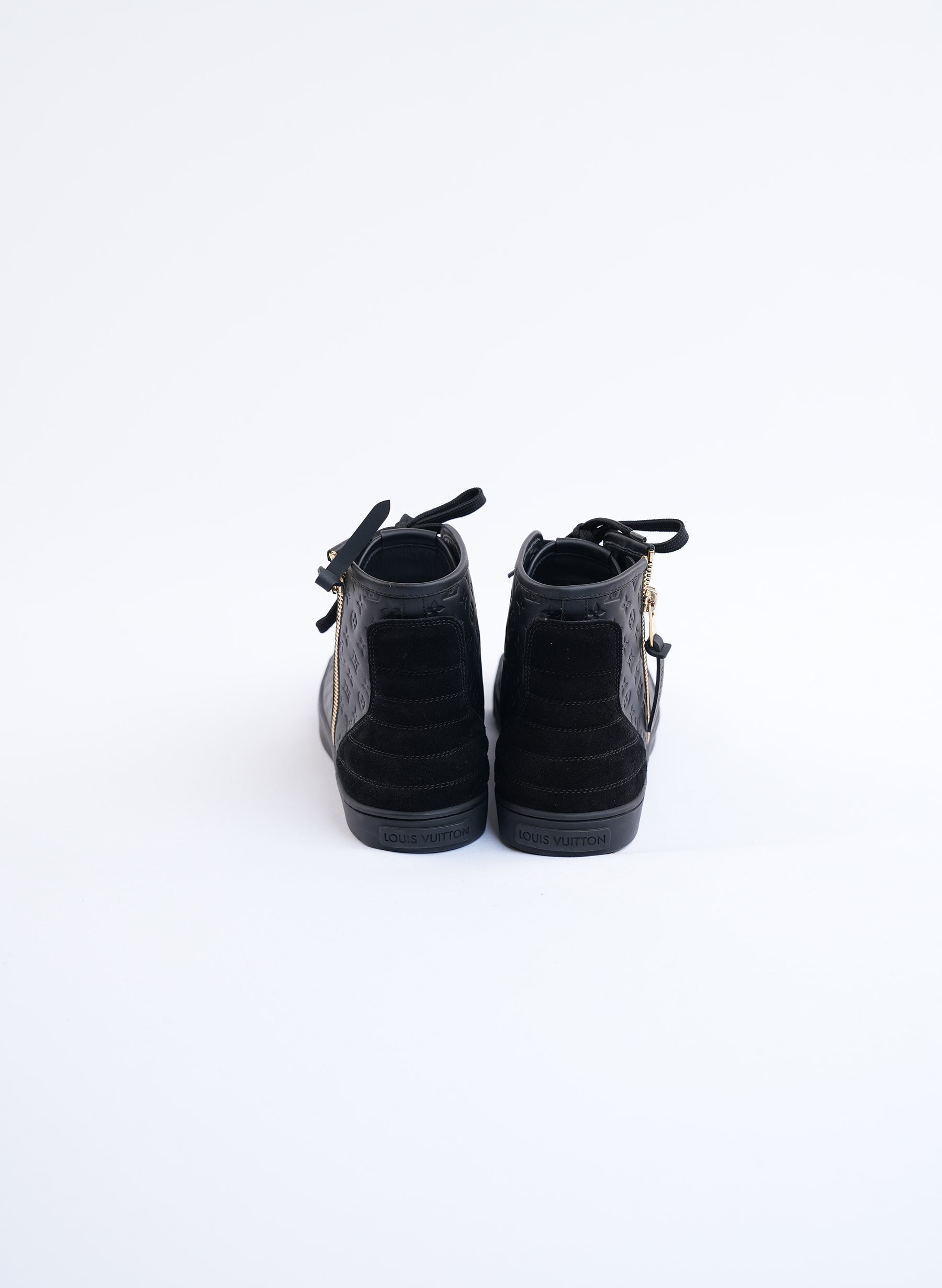 Louis Vuitton Black Monogram Empreinte Leather High Top Sneakers