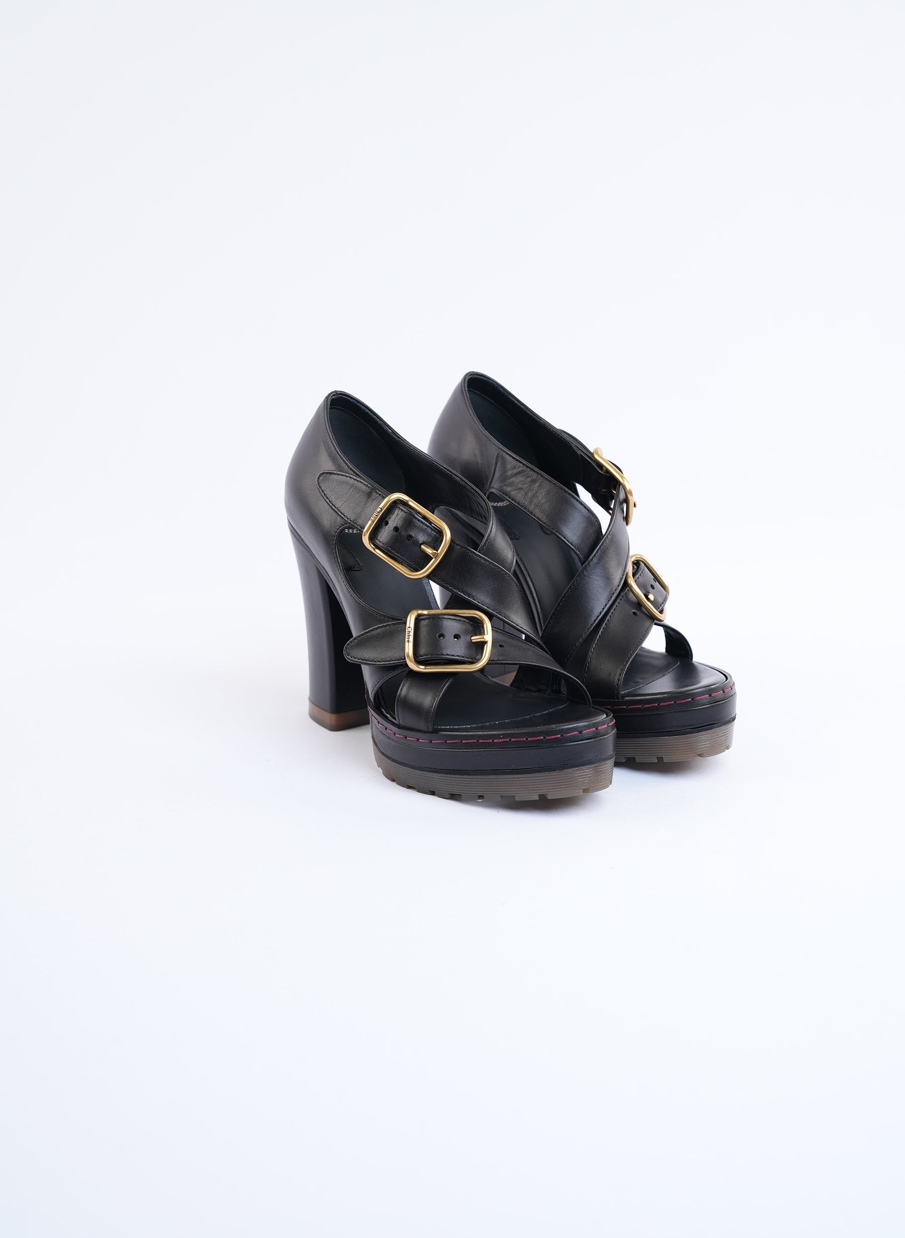 Sandales compensées en cuir Chloé