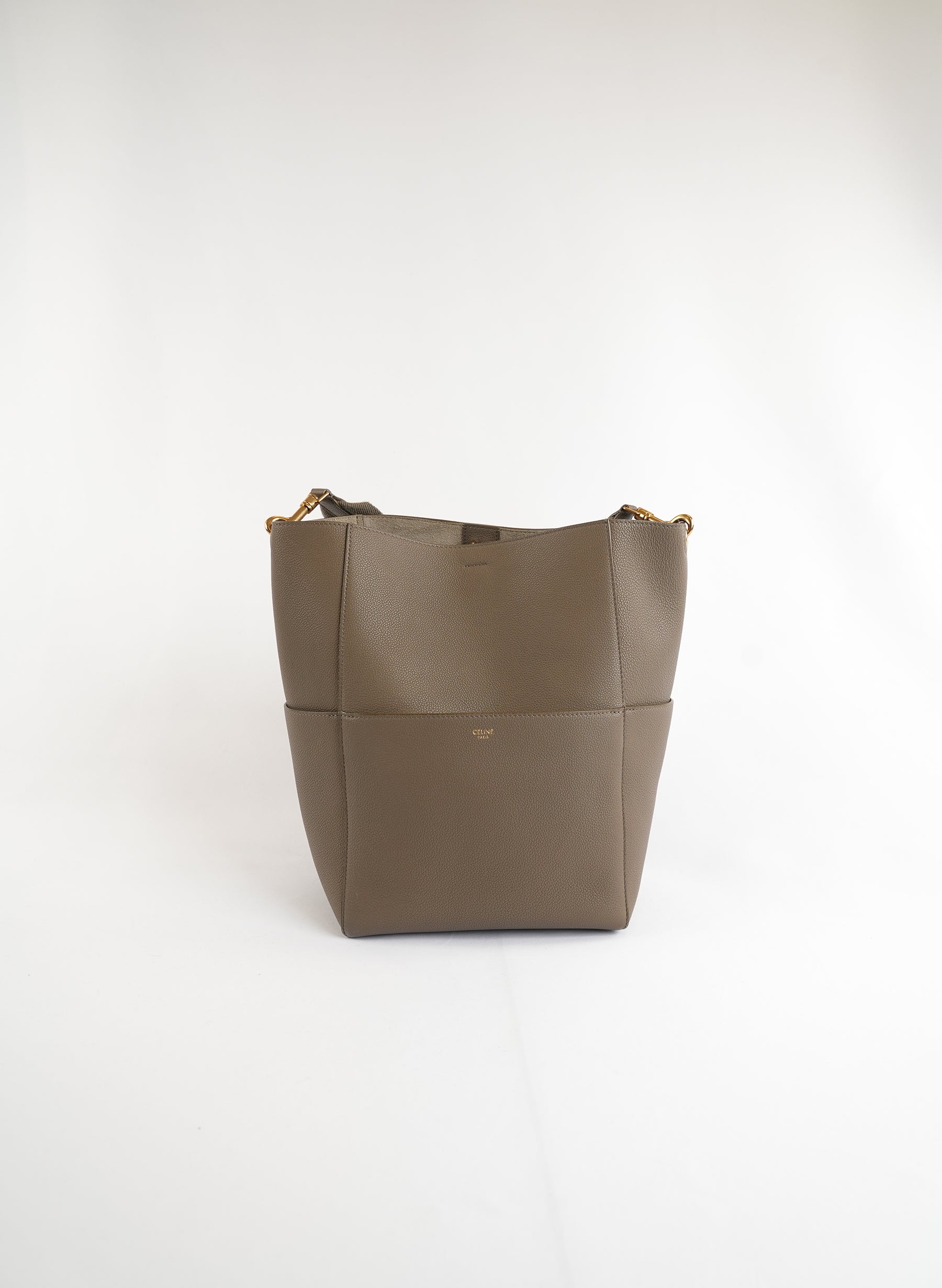 Celine Soft Grained Calfskin Sangle Bucket Handlebag