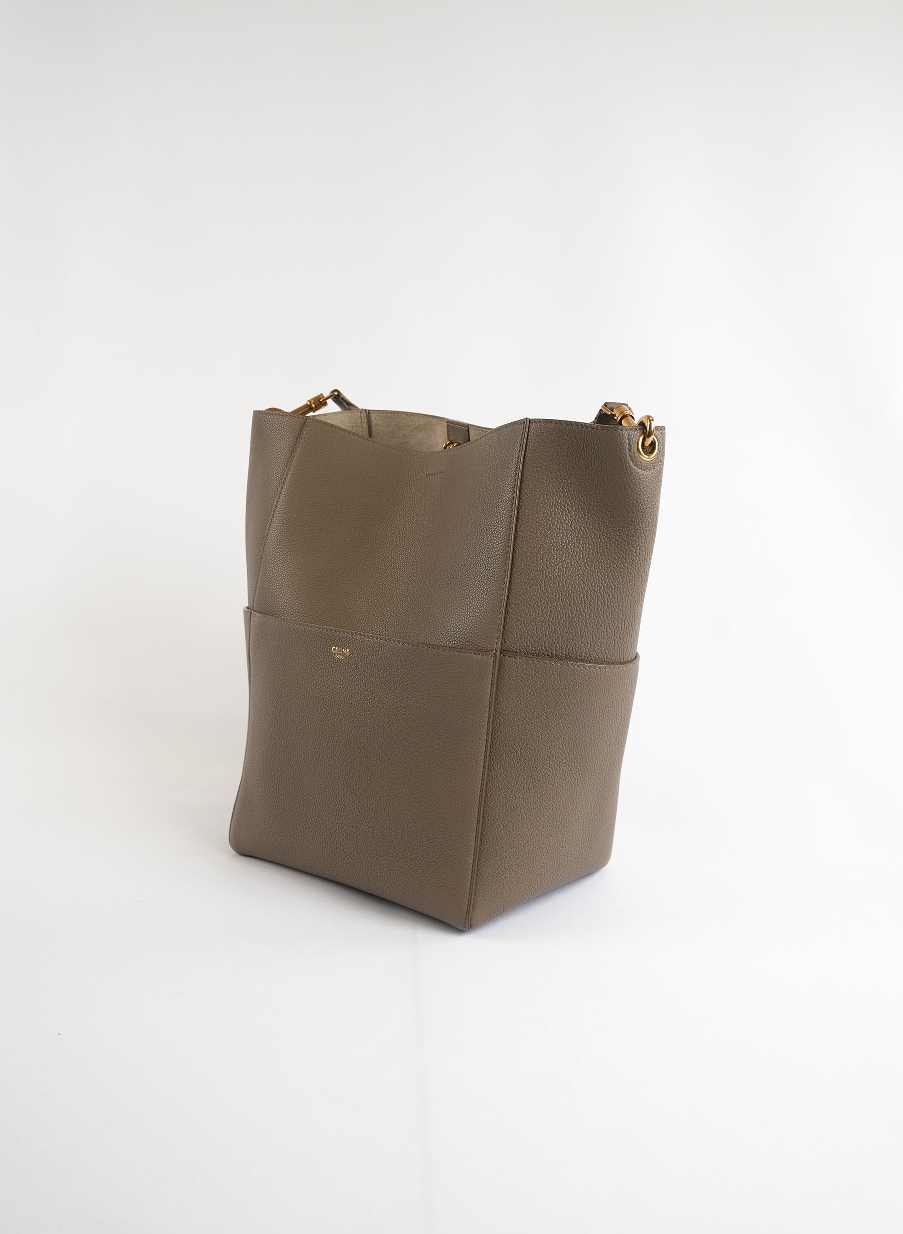 Celine Soft Grained Calfskin Sangle Bucket Handlebag