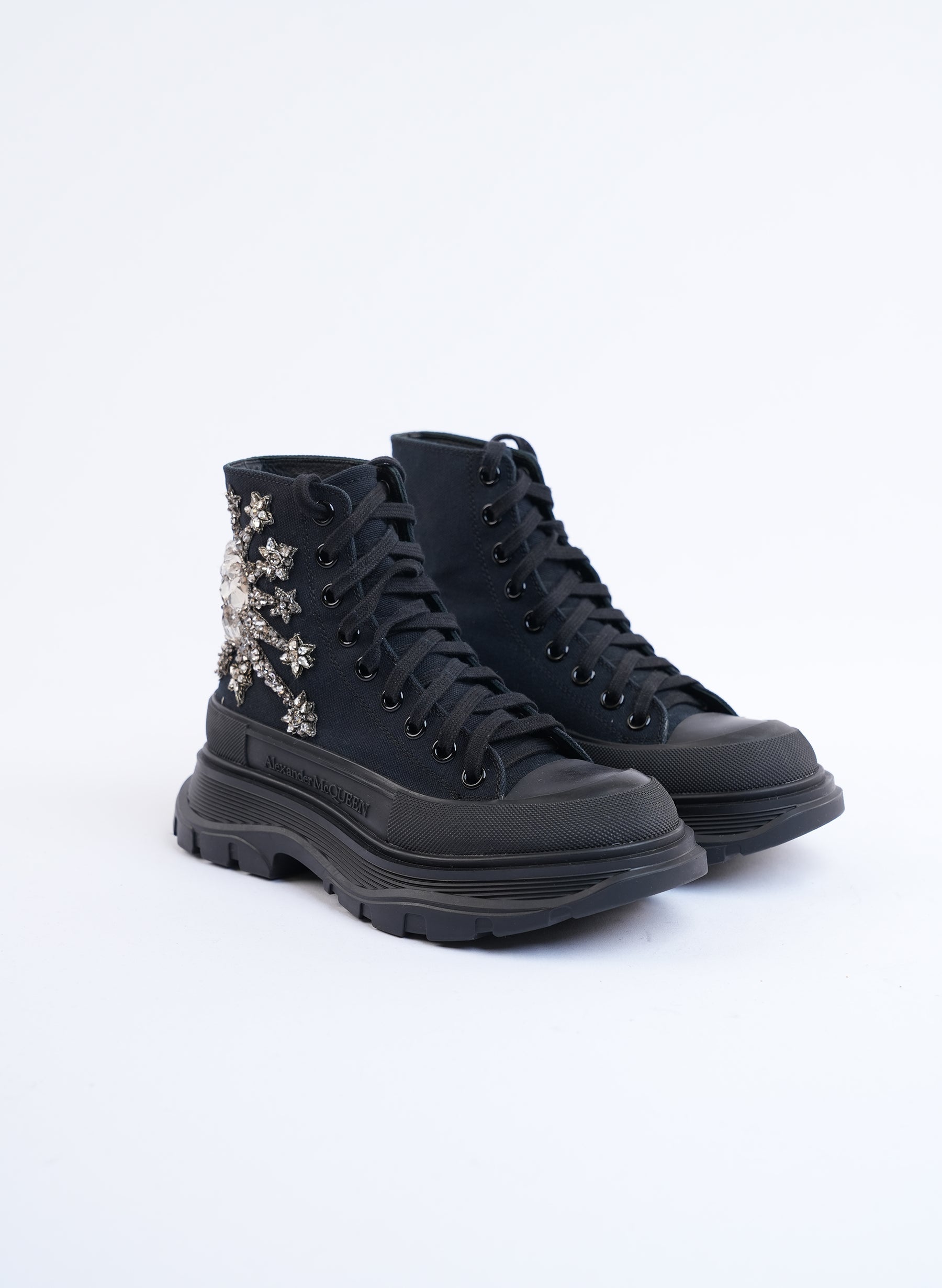 Bottes noires ornées Alexander McQueen