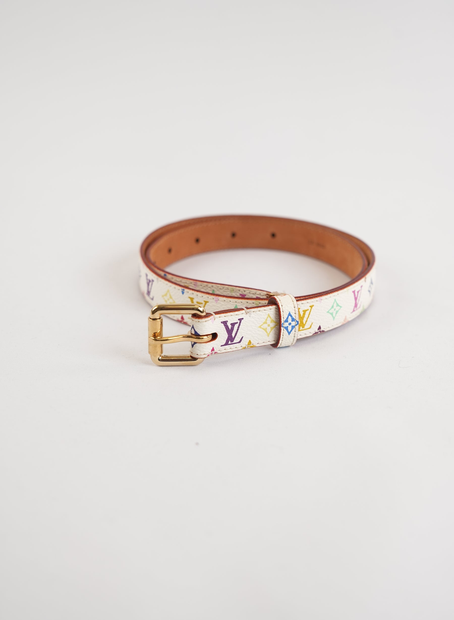 Ceinture Louis Vuitton édition limitée Takashi Murakami multicolore