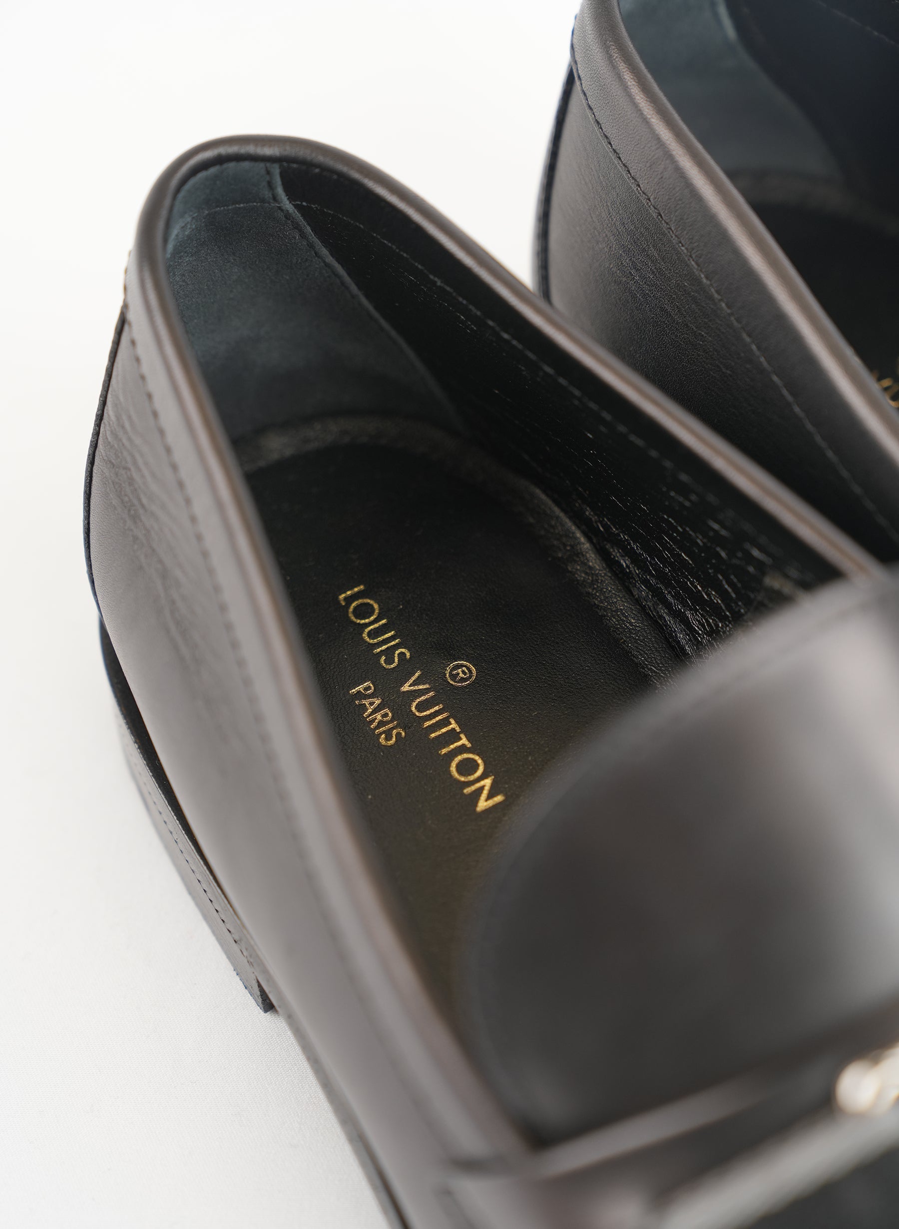 Louis Vuitton Calfskin Black Loafers