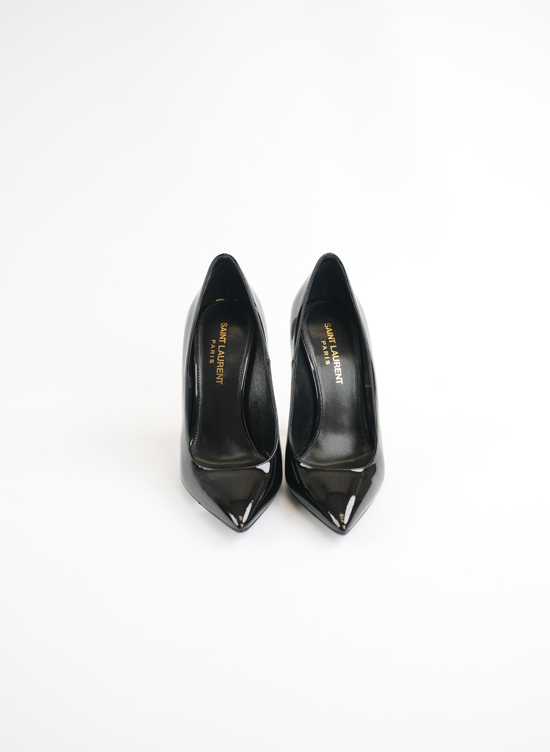 Saint Laurent Nero Opyum Patent YSL Heel Pumps