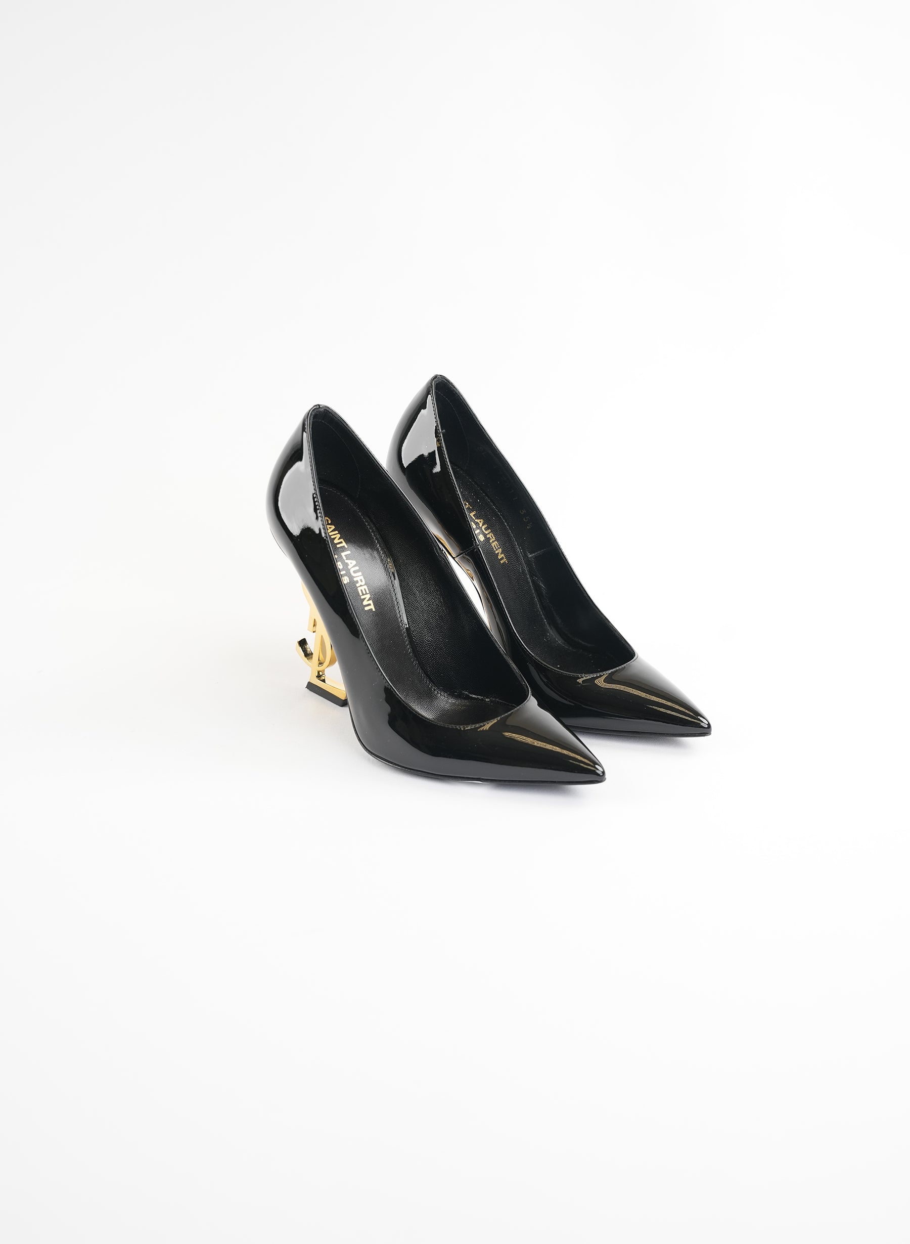Saint Laurent Nero Opyum Patent YSL Heel Pumps