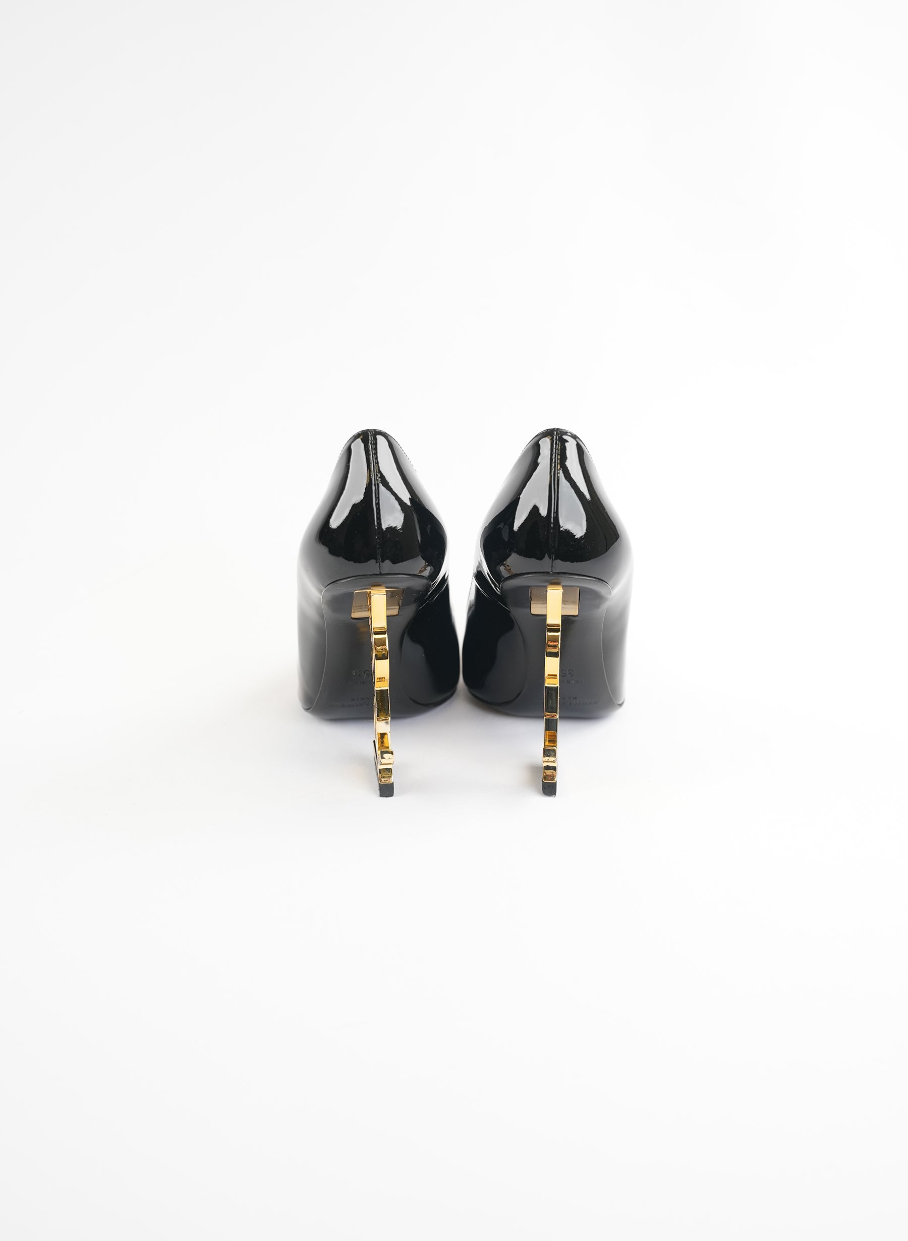 Saint Laurent Nero Opyum Patent YSL Heel Pumps