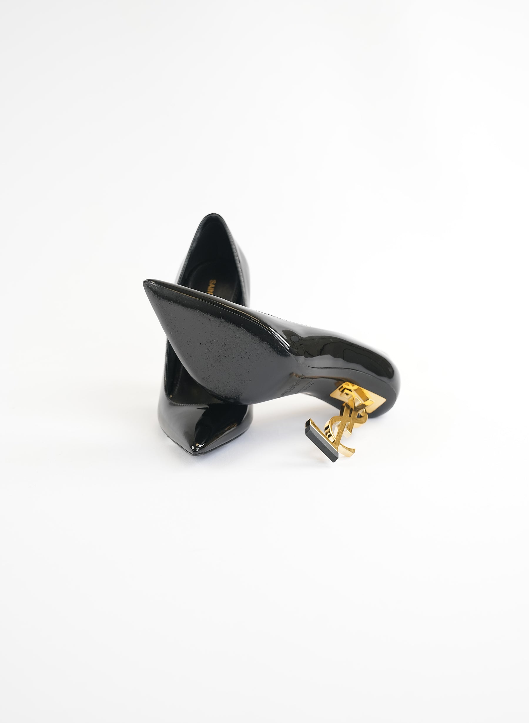 Saint Laurent Nero Opyum Patent YSL Heel Pumps