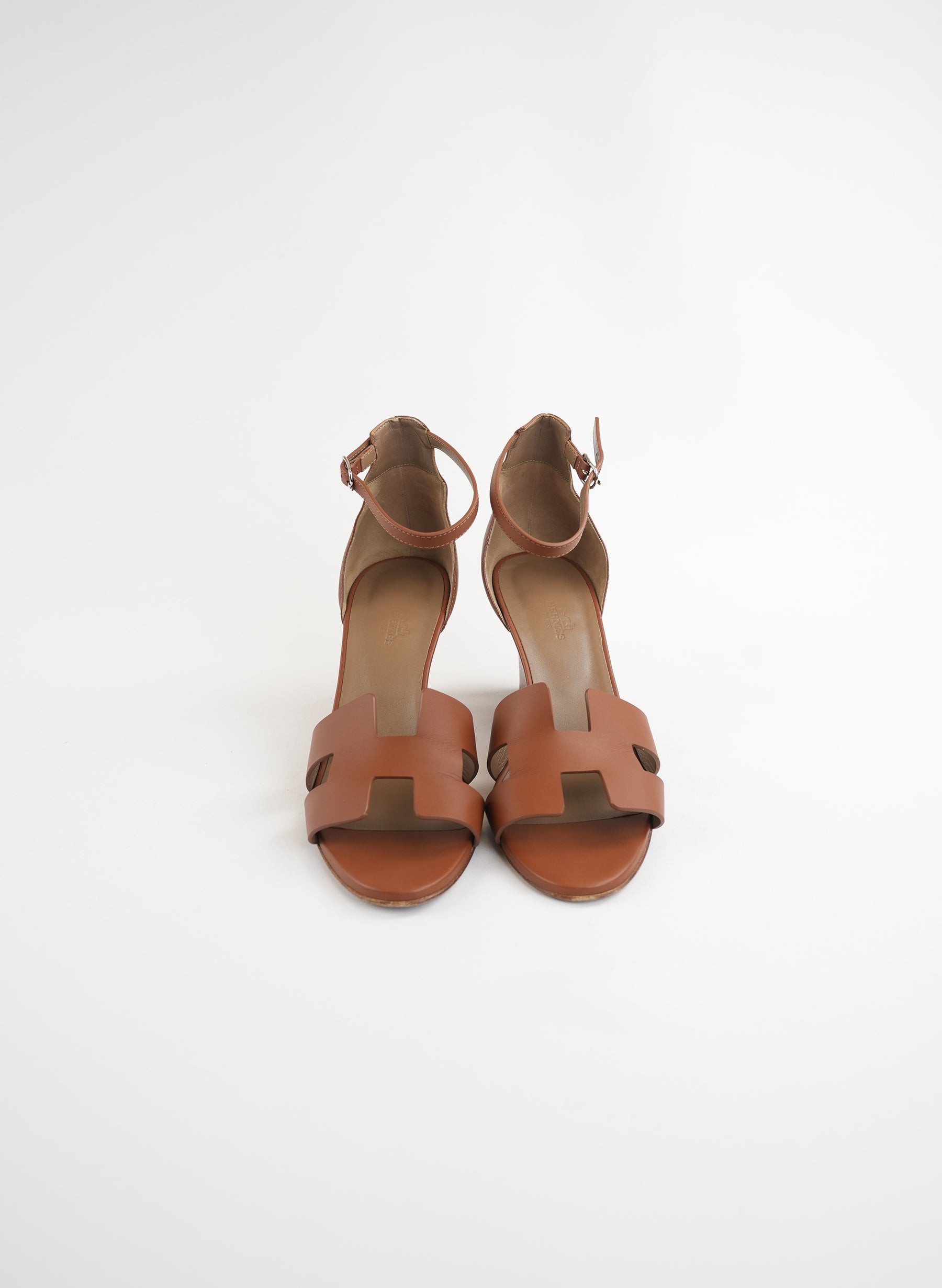 Sandales compensées Hermès Legend en cuir de veau