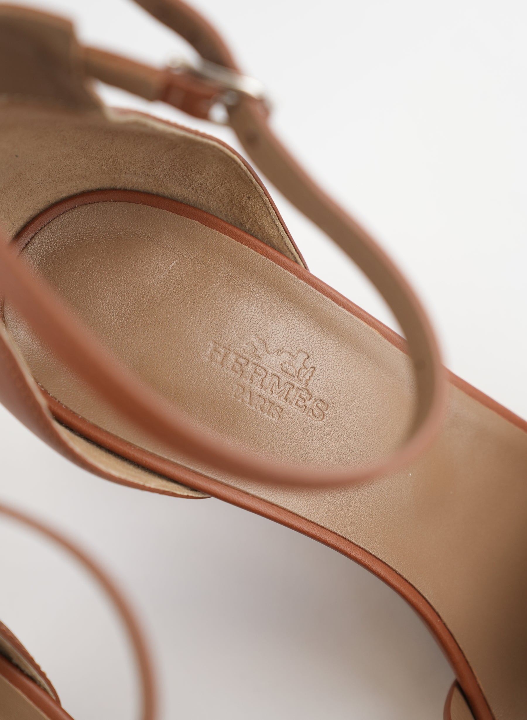 Sandales compensées Hermès Legend en cuir de veau