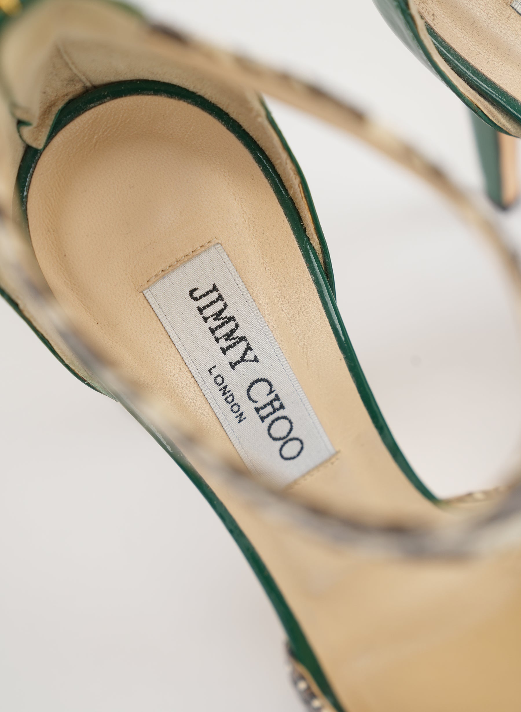 Jimmy Choo Animal Print Leather Sandals