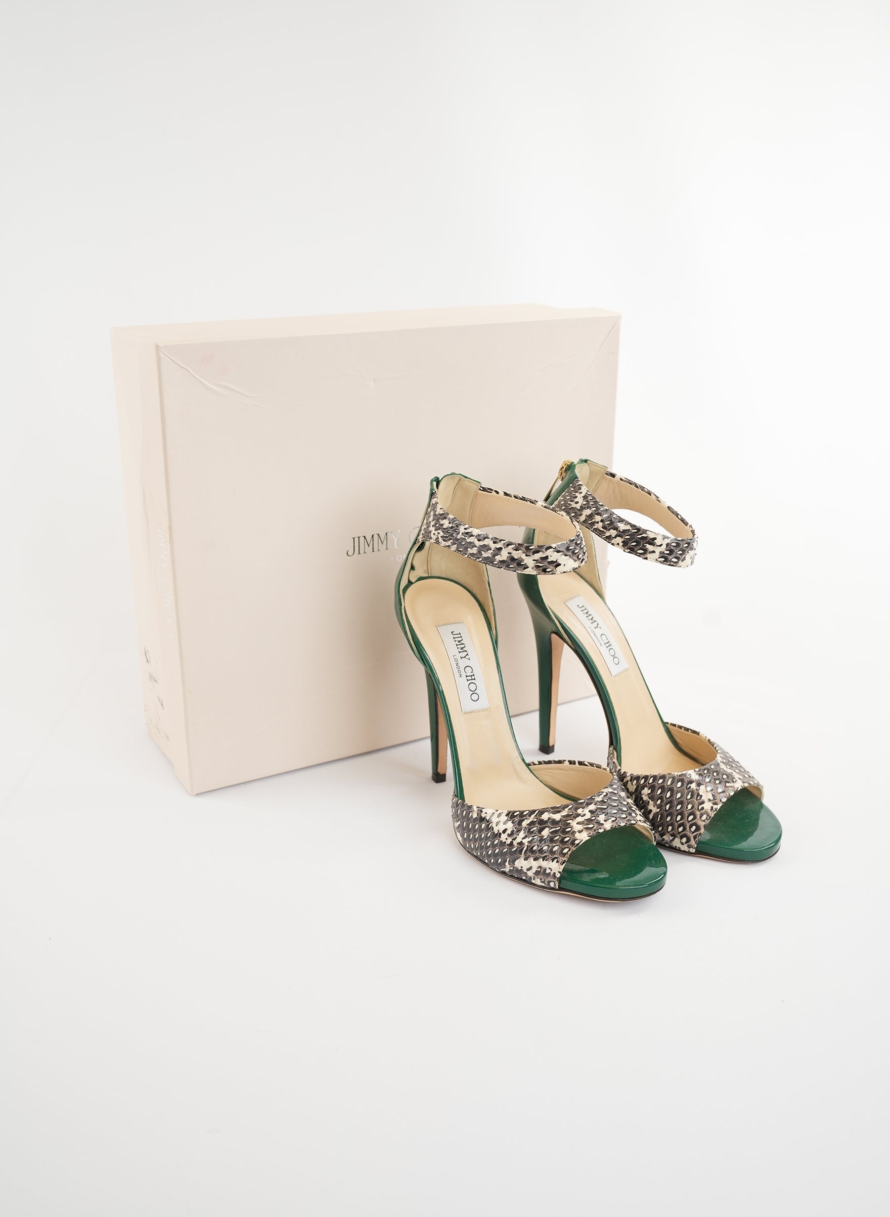 Jimmy Choo Animal Print Leather Sandals