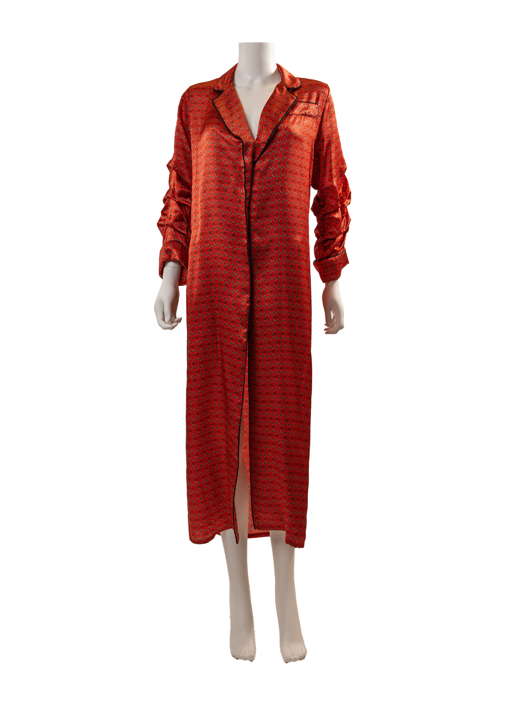 Robe chemise midi en soie imprimée Johanna Ortiz