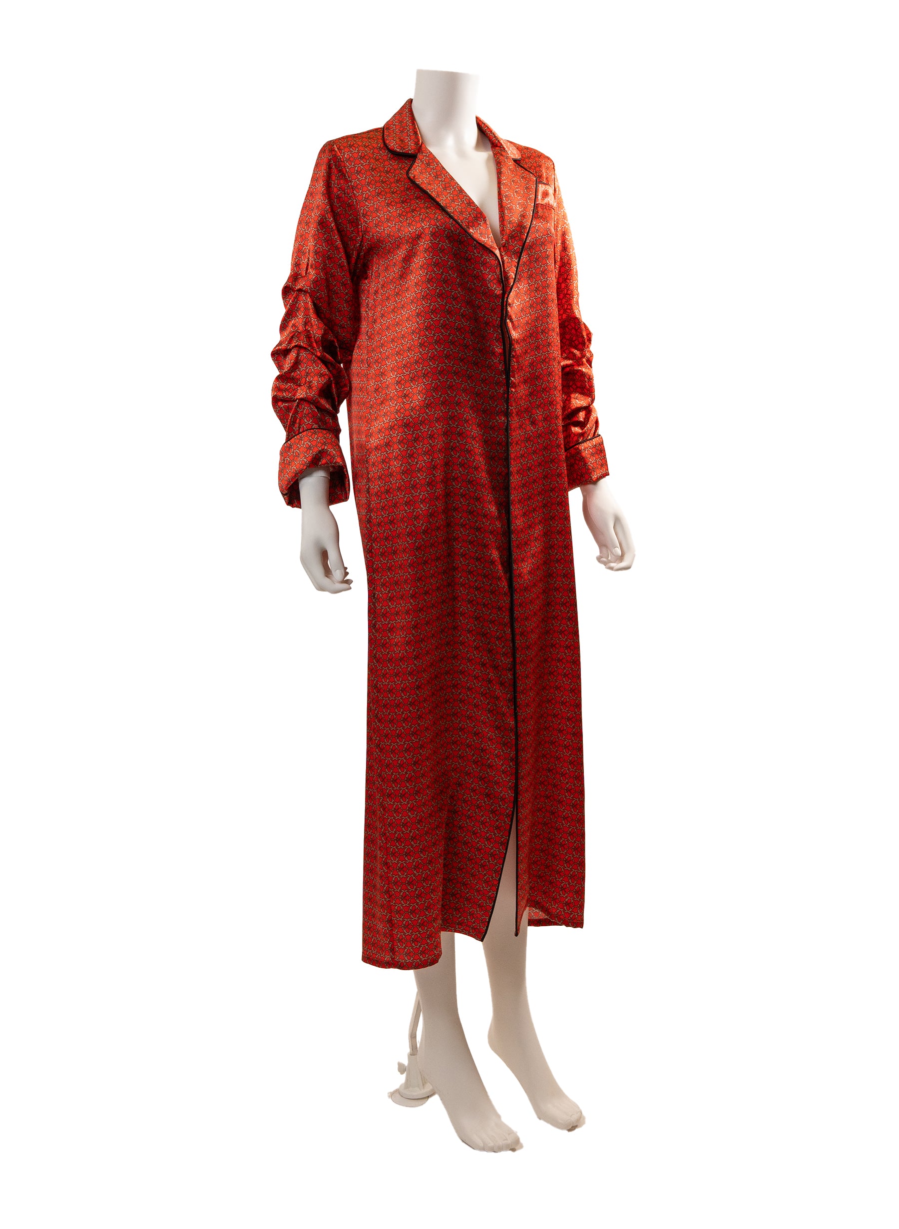 Robe chemise midi en soie imprimée Johanna Ortiz