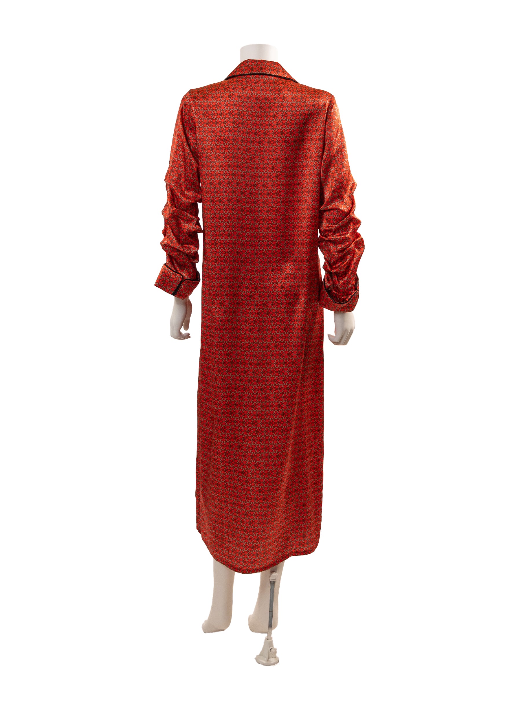 Robe chemise midi en soie imprimée Johanna Ortiz