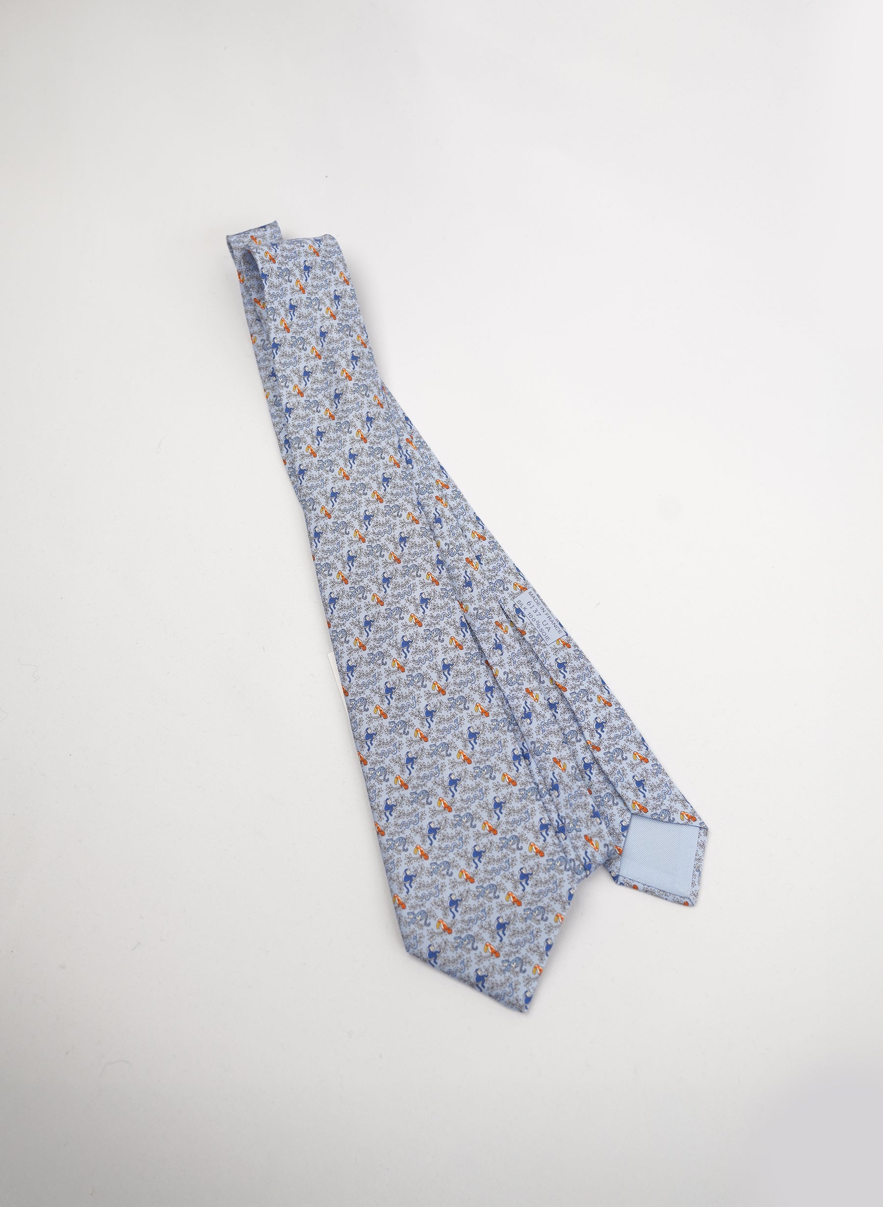 Cravate en soie imprimée Hermès