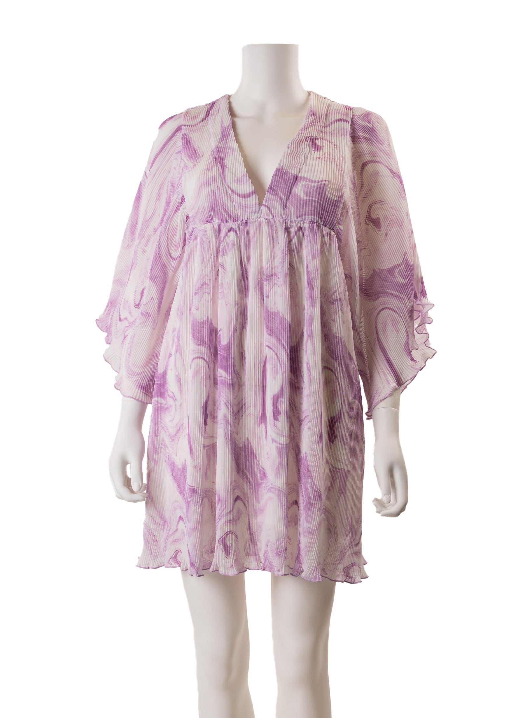 Robe mini plissée à imprimé tourbillon Ganni