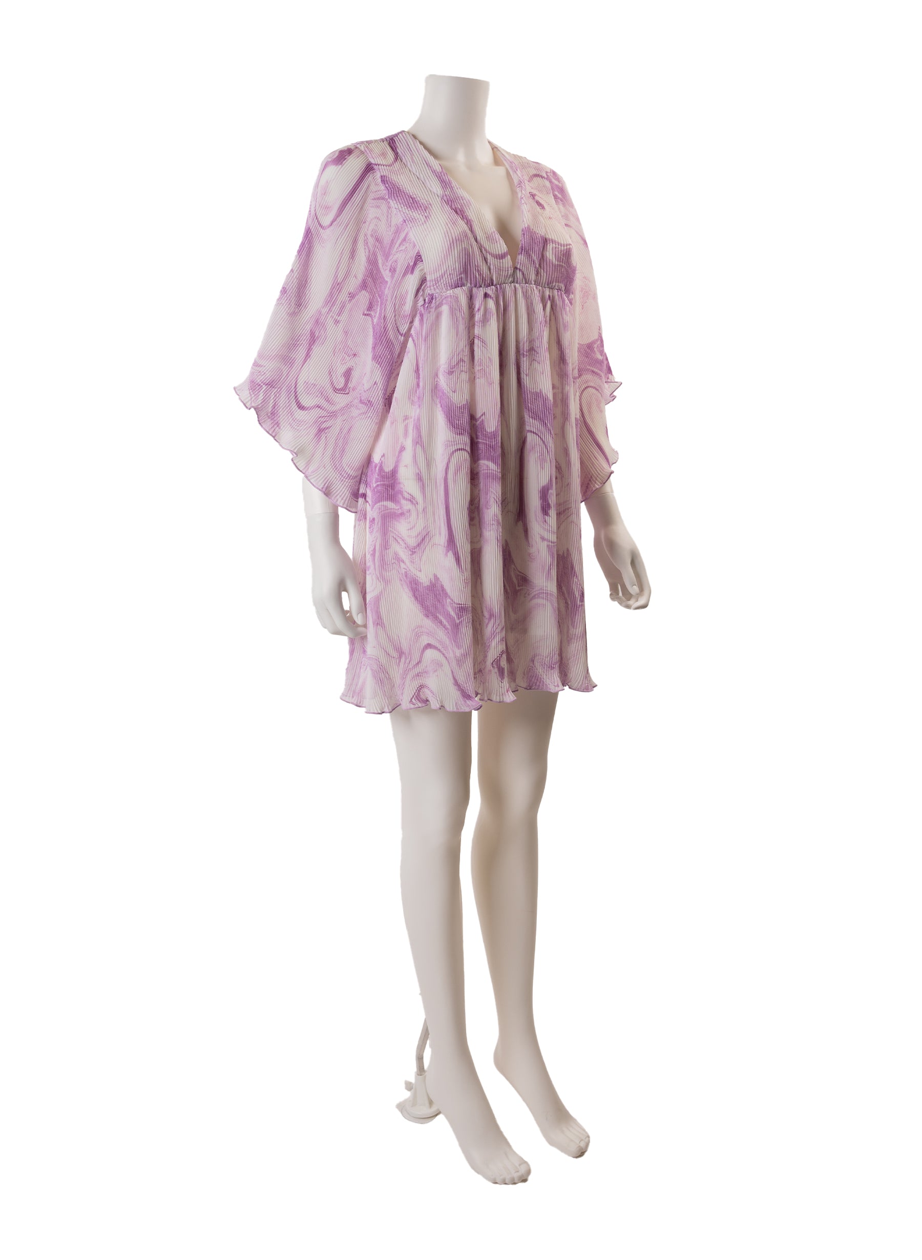 Robe mini plissée à imprimé tourbillon Ganni