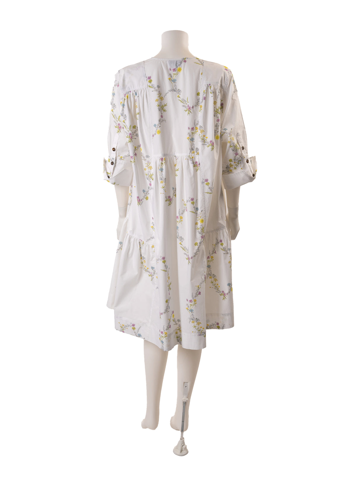 Robe droite Ganni en coton biologique à fleurs