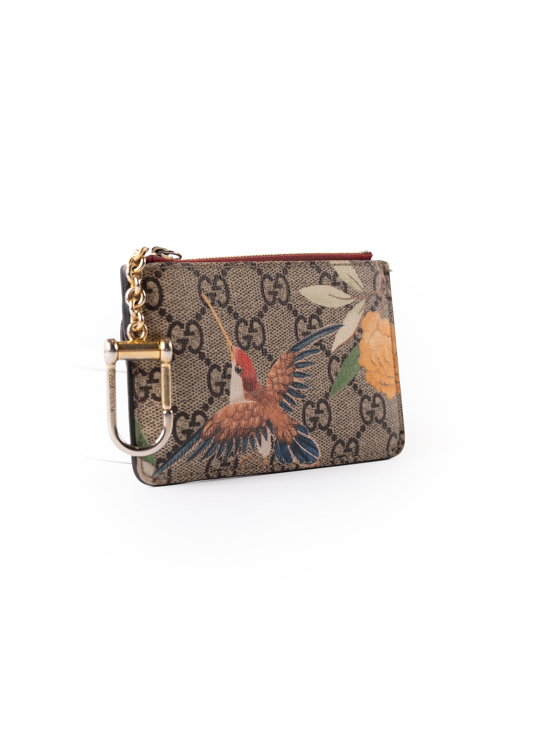 Étui à clés Gucci Monogram GG Supreme Tian Print Rouge