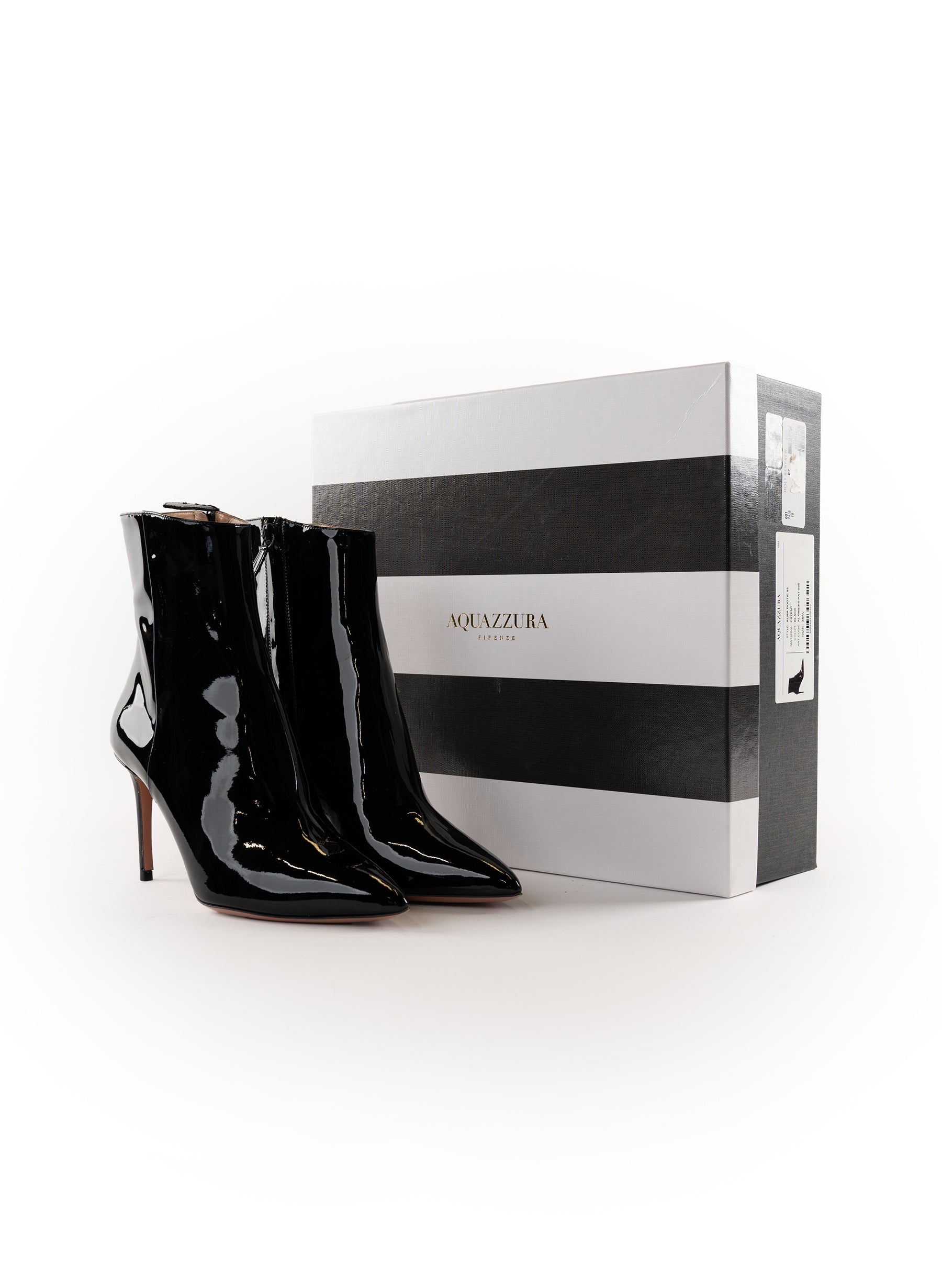 Bottines vernies à bout pointu Alma d'Aquazzura