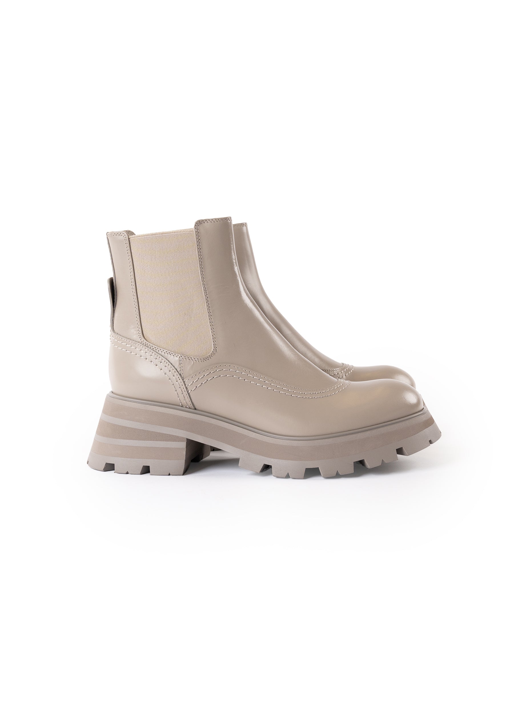 Bottes Alexander McQueen Wander en cuir couleur pierre