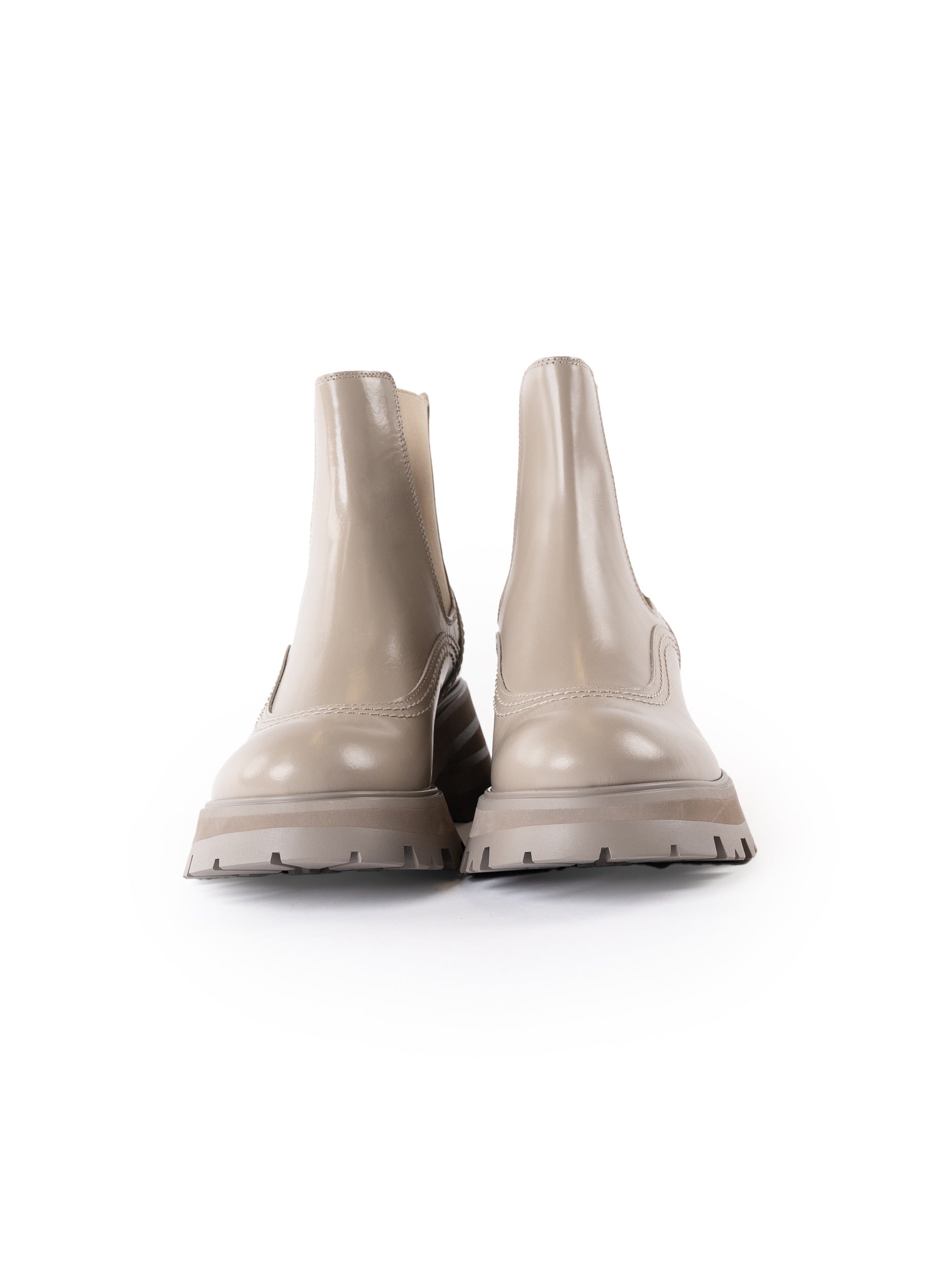 Bottes Alexander McQueen Wander en cuir couleur pierre